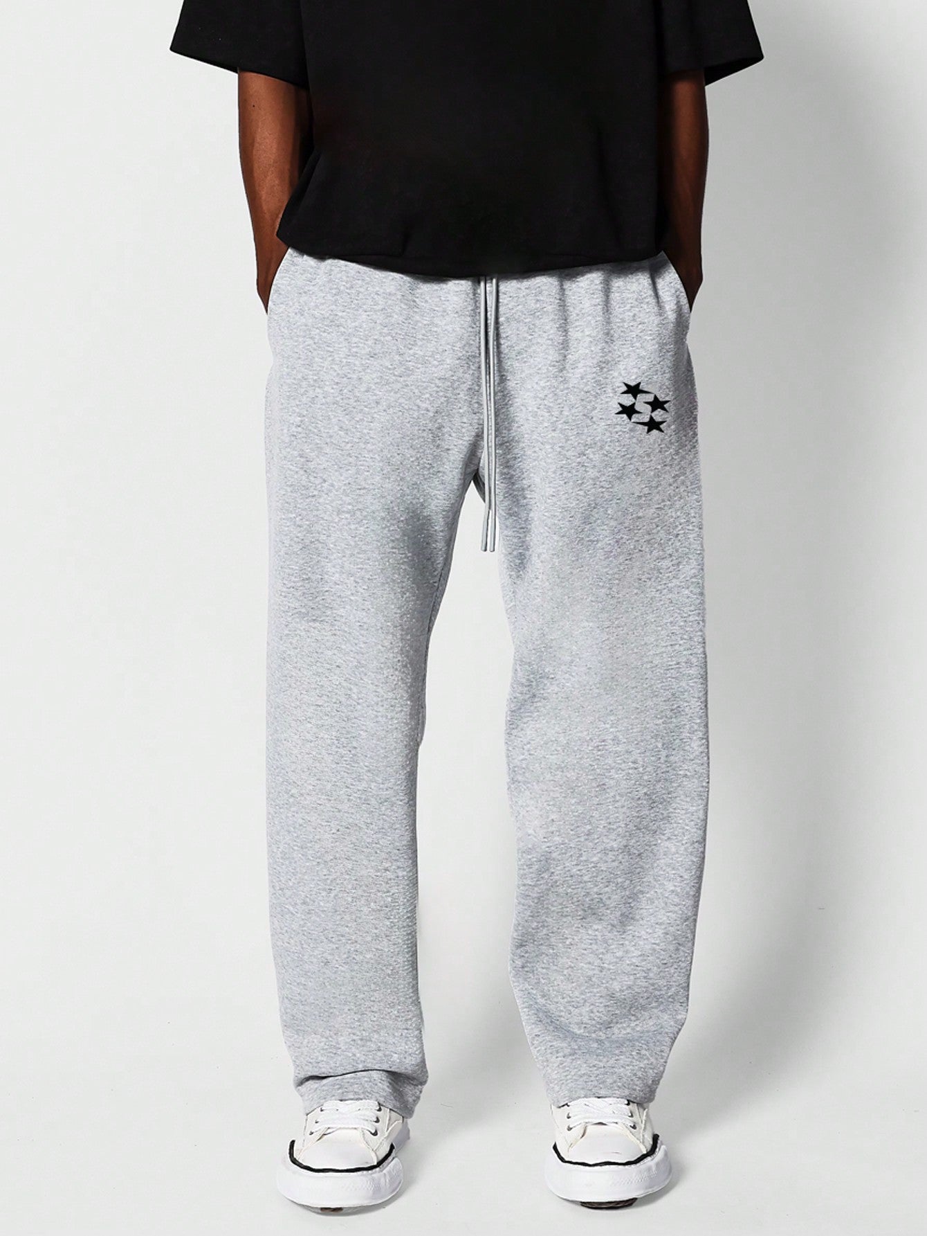 Drop Crotch Jogger With Number Graphic Print