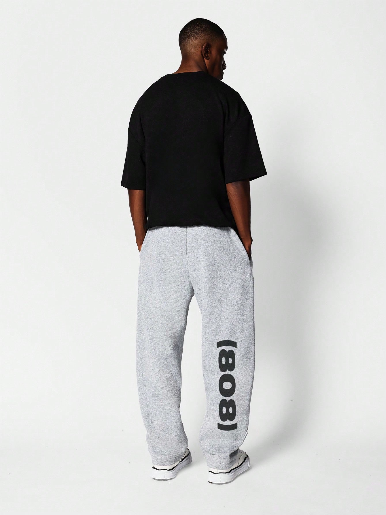 Drop Crotch Jogger With Number Graphic Print