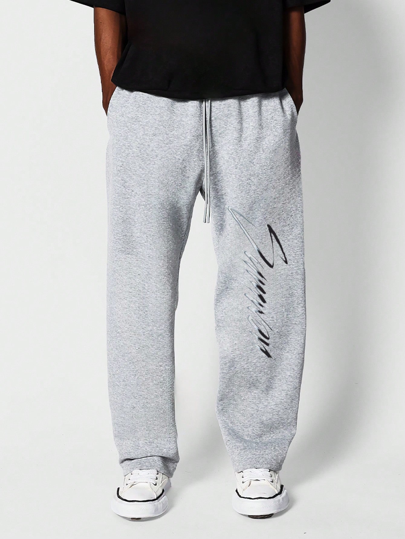 Drop Crotch Jogger With Letter Graphic Print