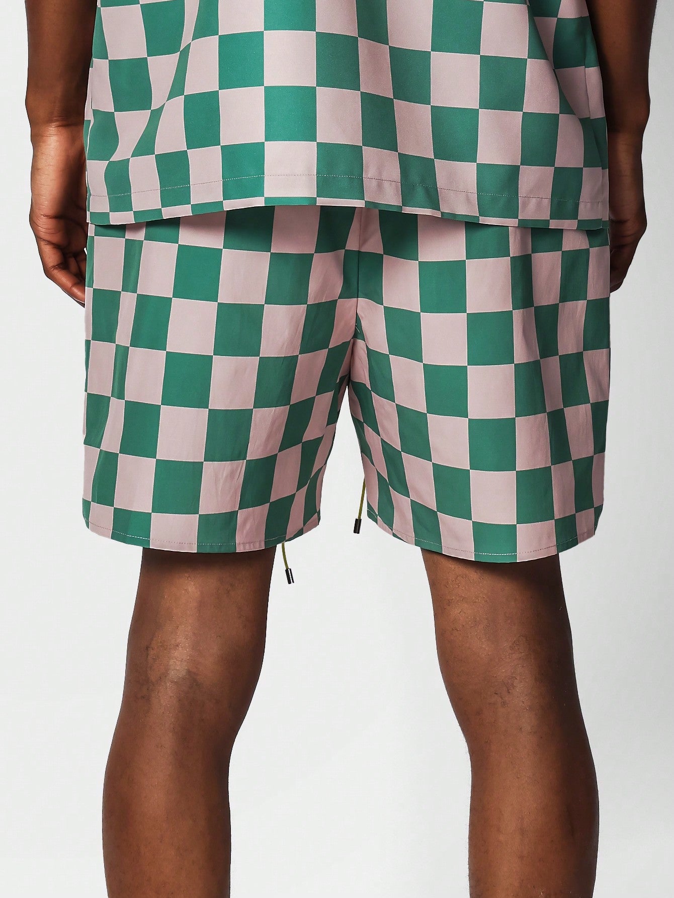 Nylon Checkerboard  Swim Short