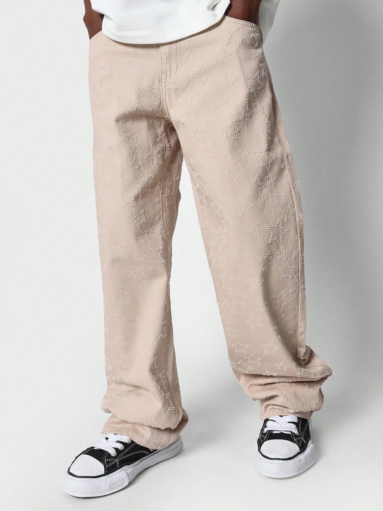 Flare Fit Jean With Star Raw Edge Detail