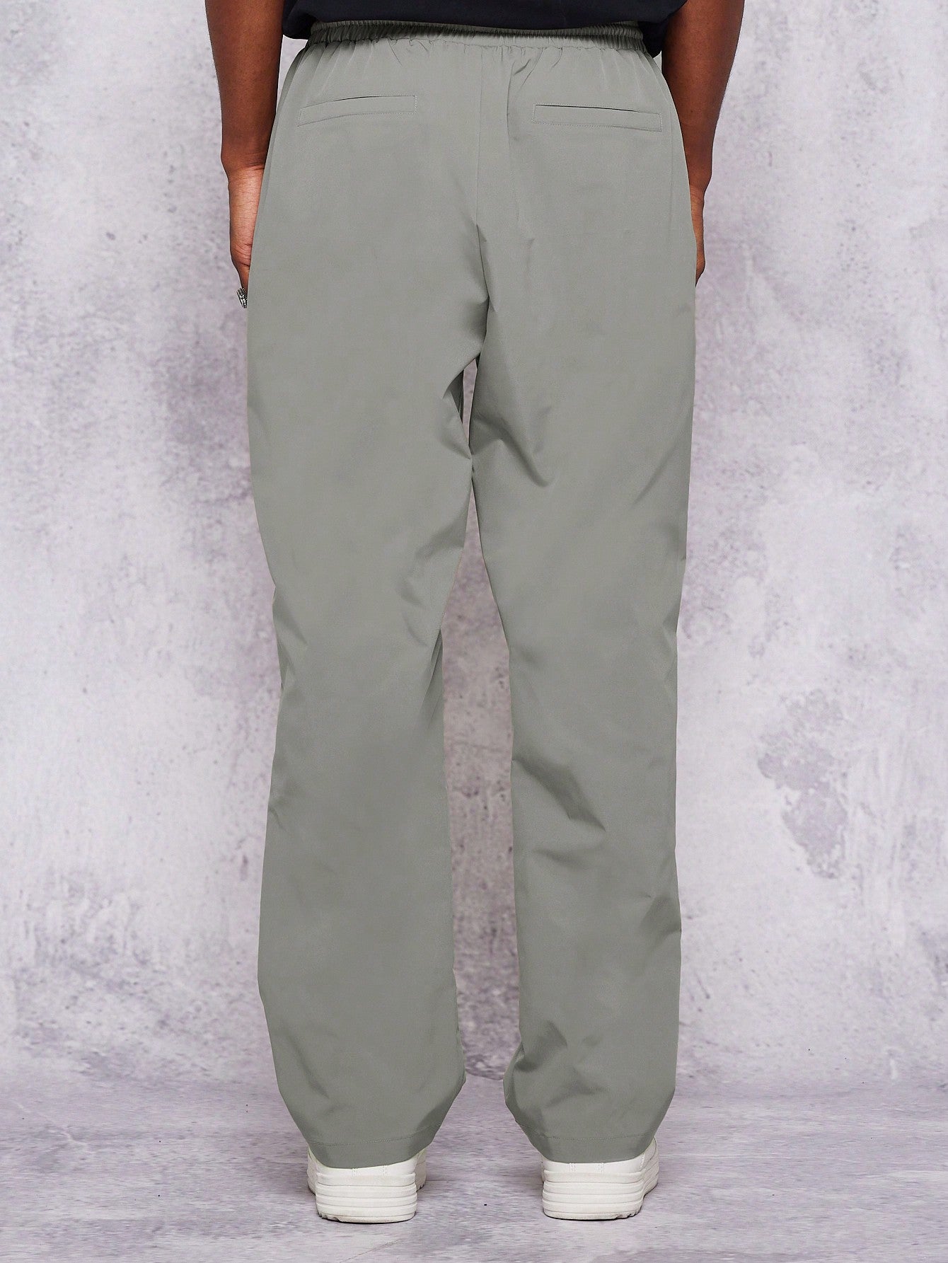 Straight Fit Nylon Jogger Trouser With Elastic Waistband