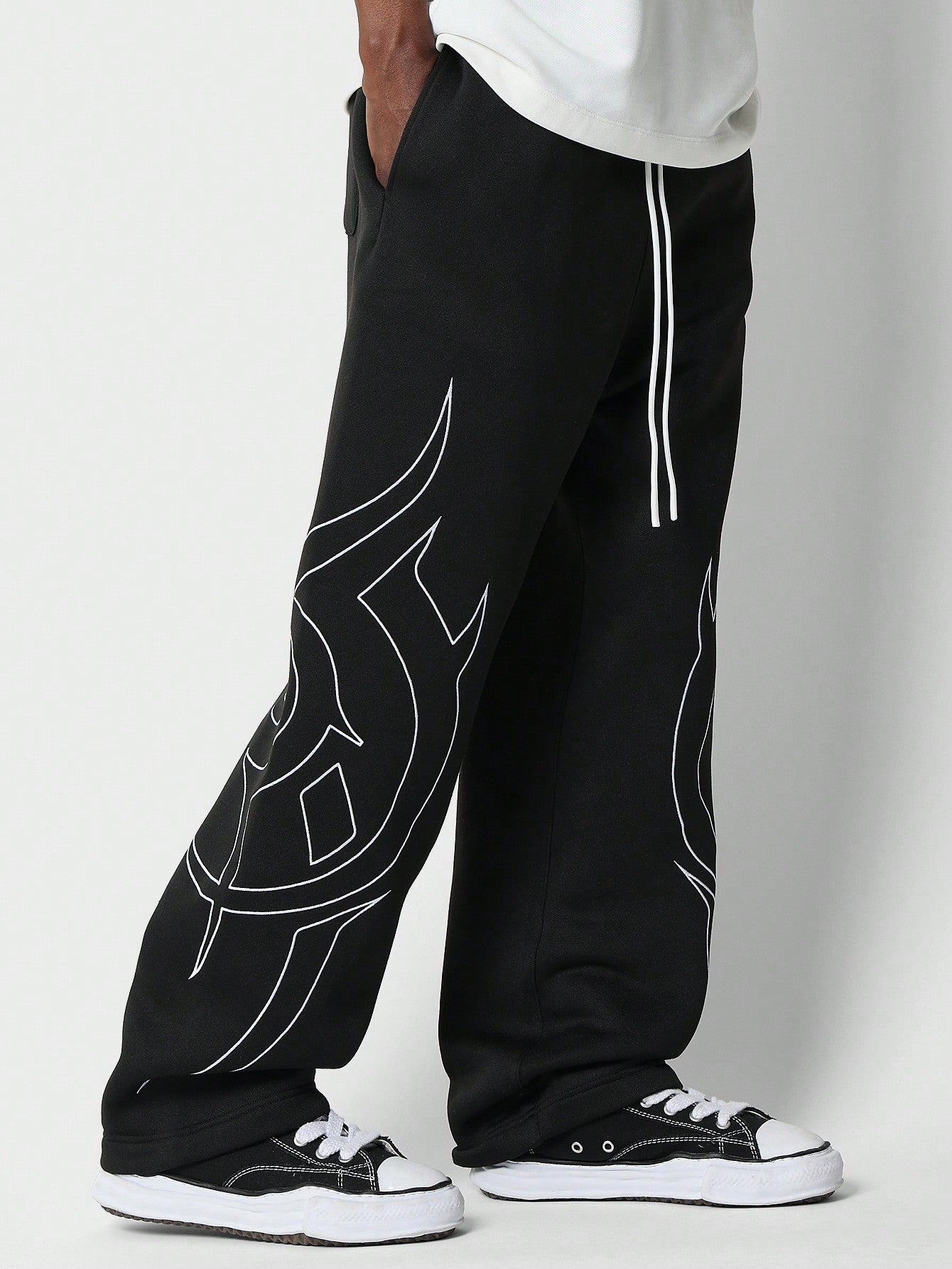 Drop Crotch Jogger With Side Graphic Print