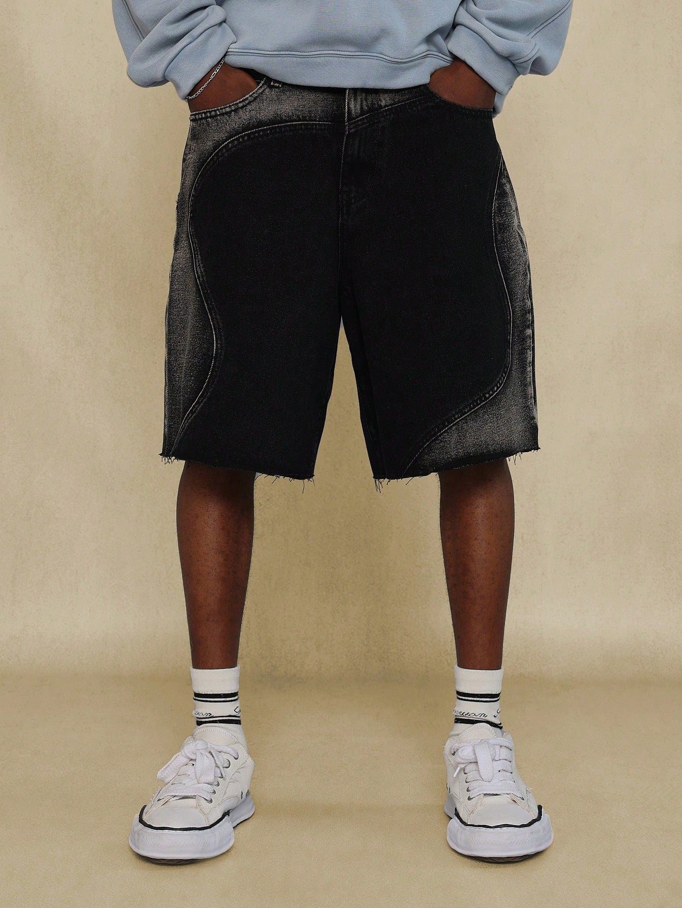 Raw Edge Curved Panel Short