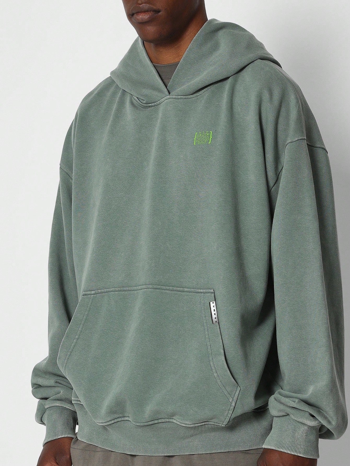 Overhead Washed Hoodie With Graphic Print