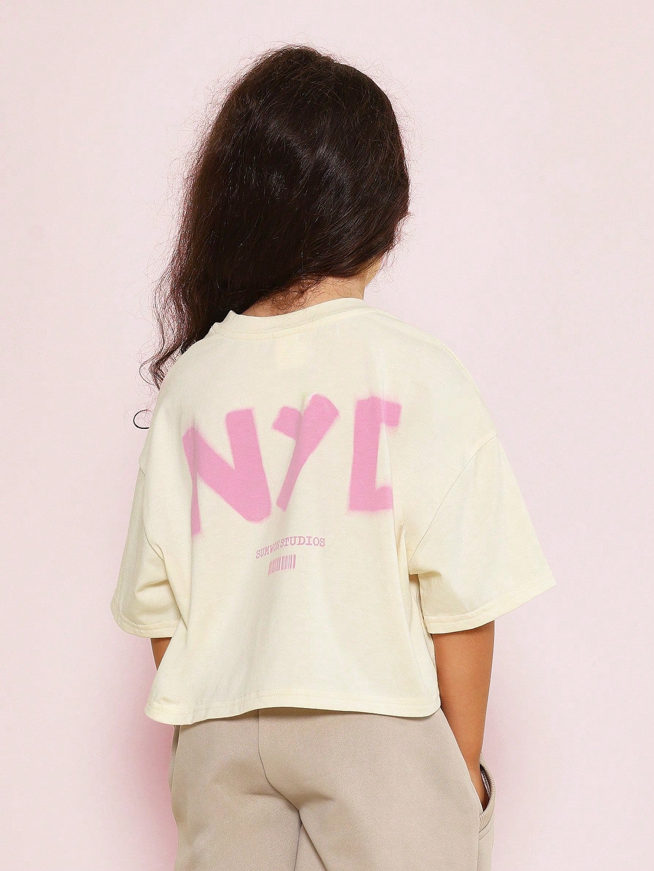 Young Girls Everyday Boxy Fit T-Shirt With NYC Graphic Print