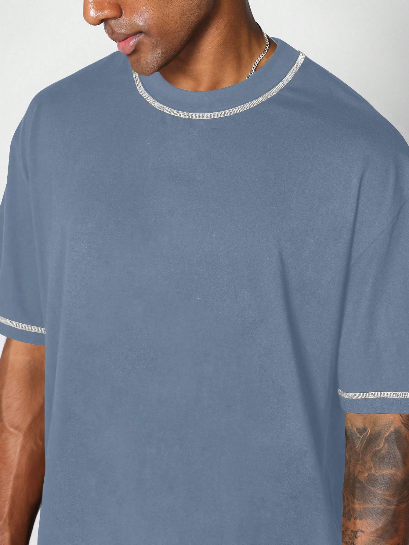 Regular Fit Short Sleeve Heavyweight Contrast Stitch Essential Tee