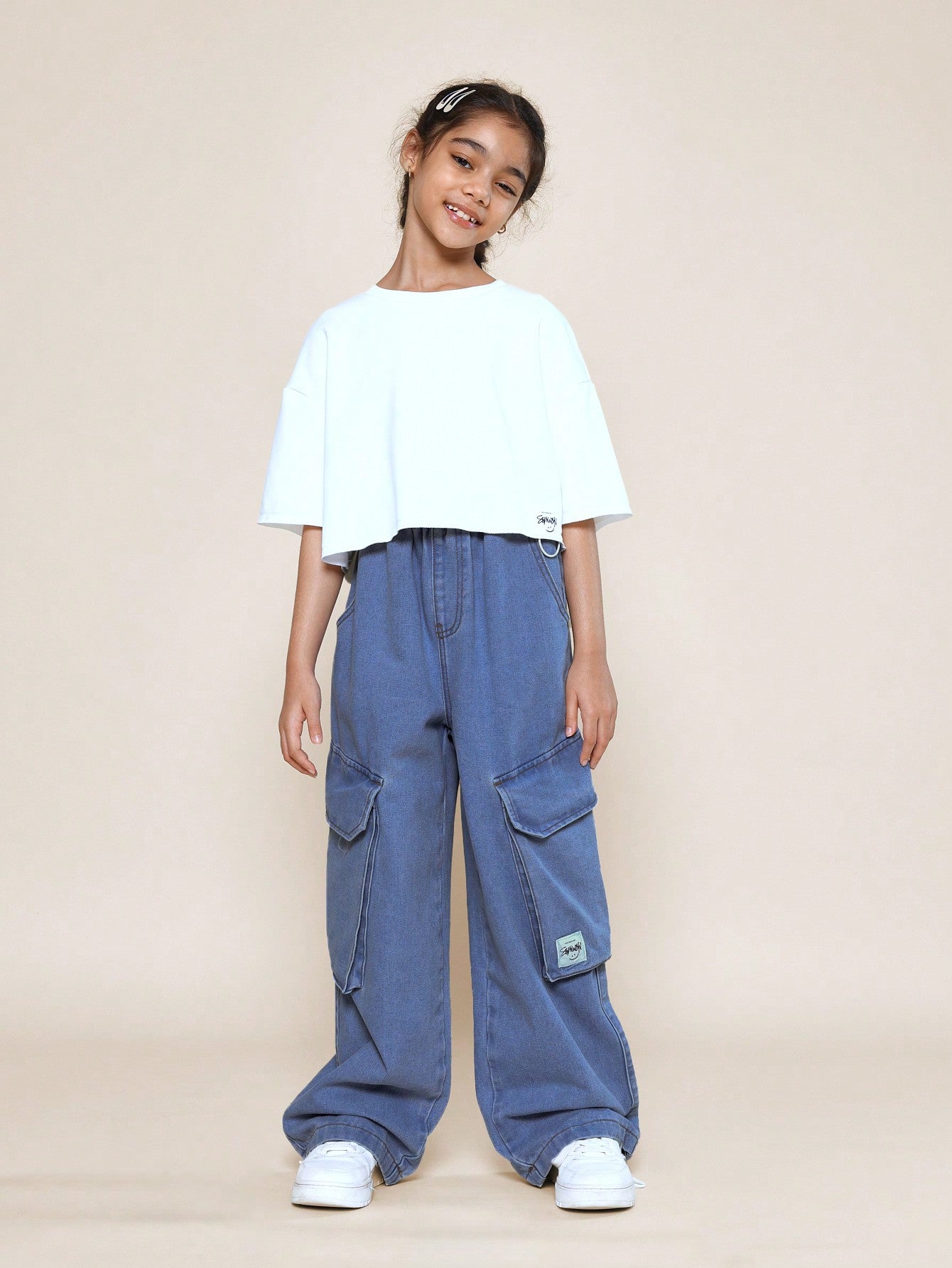 Tween Girls Loose Fit Cargo Jean