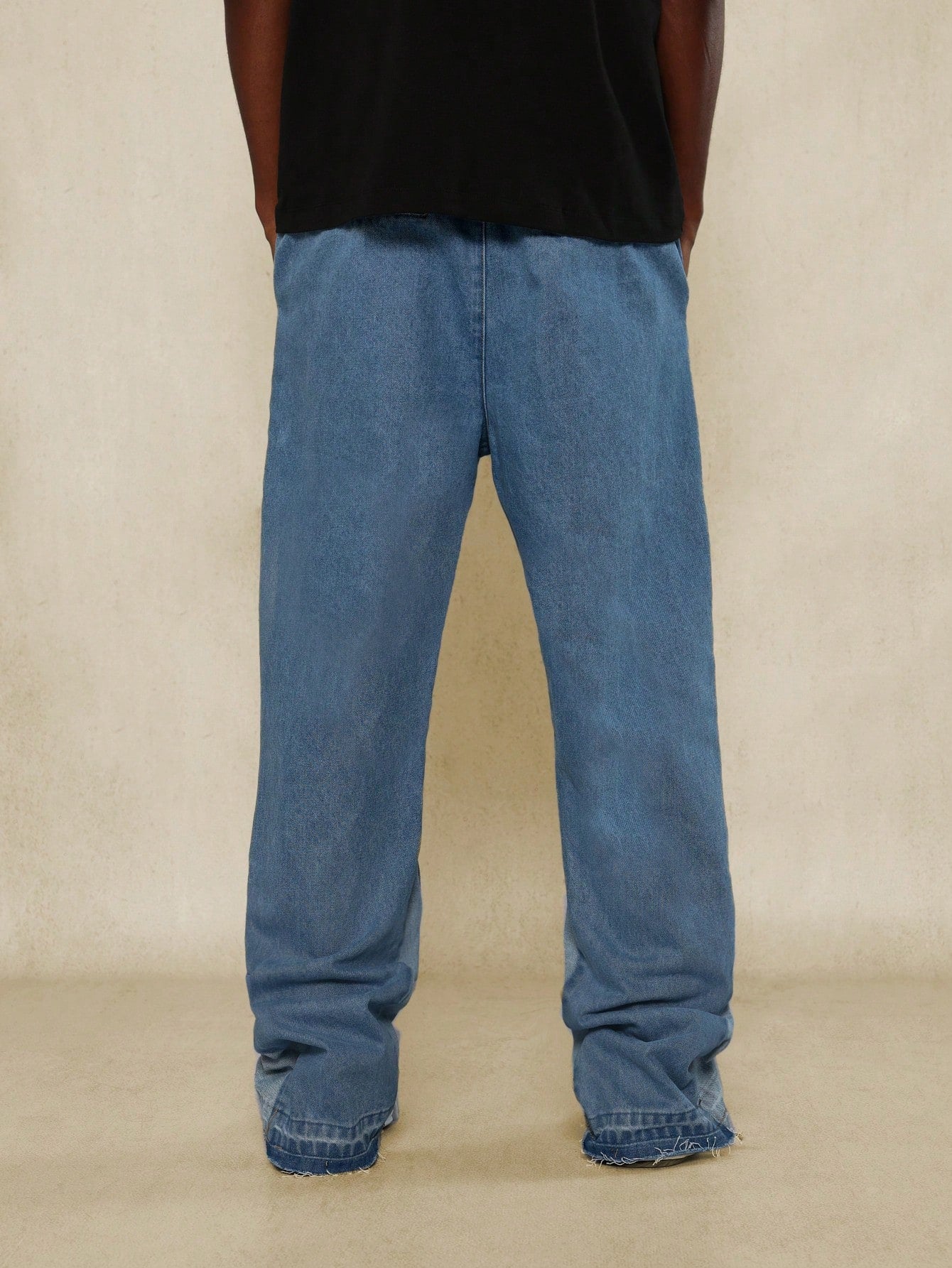 Pull On Flare Fit Raw Edge Jean