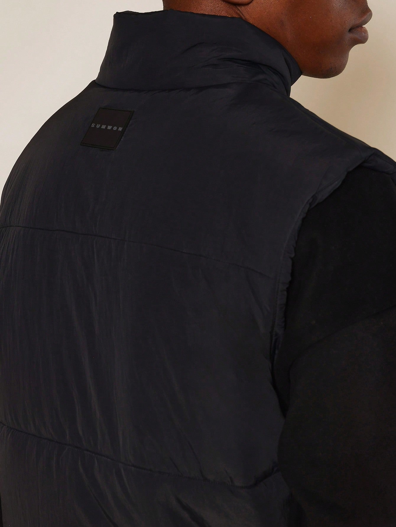 Mock Neck Puffer Zip Through Gilet