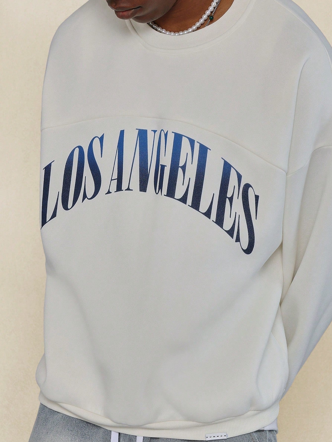 Oversized Sweatshirt With Los Angeles Graphic & Number Graphic Print