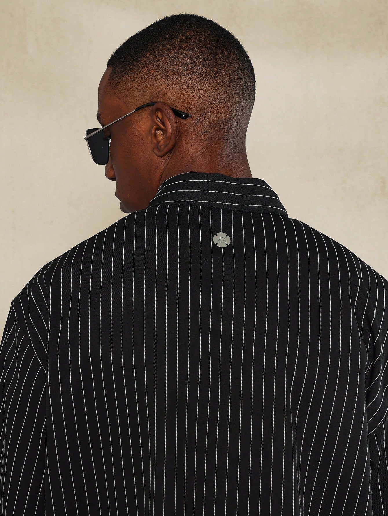 Boxy Fit Pinstripe Shirt With Label Detail Halloween