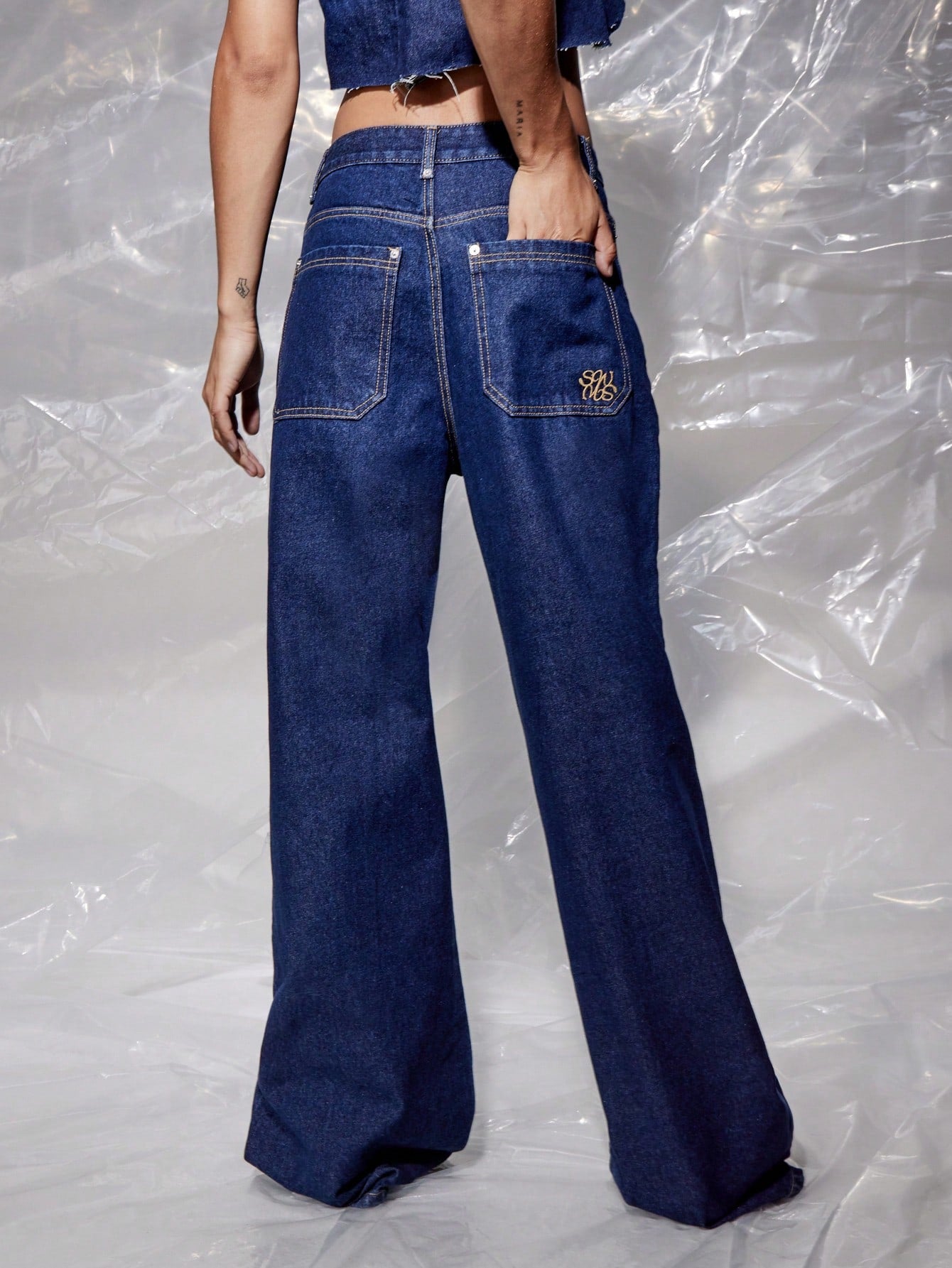 SUMWON WOMEN Wide Leg Carpenter Jean