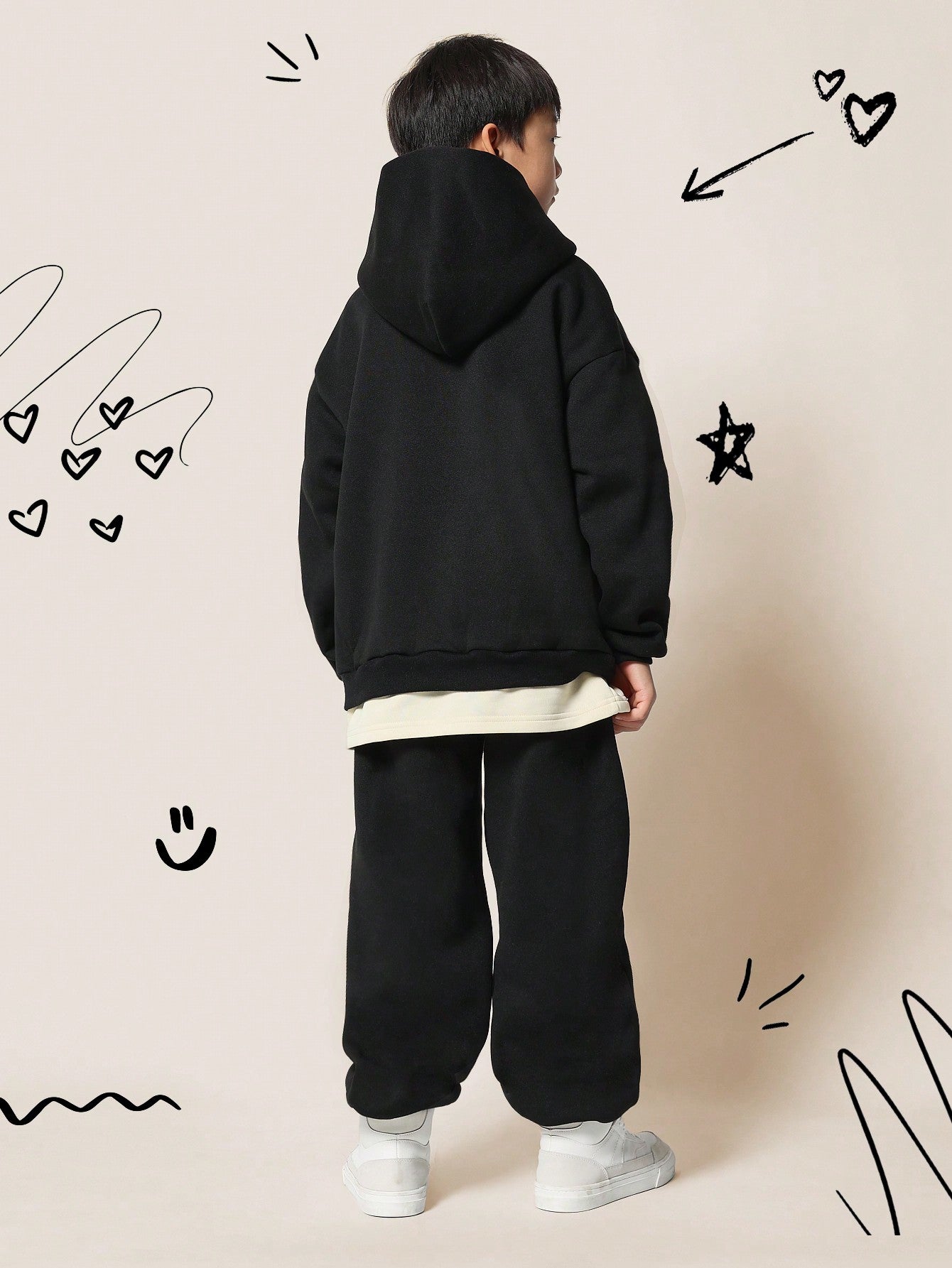 Tween Boys Overhead Hoodie And 90s Jogger With Logo Print 2 Piece Set