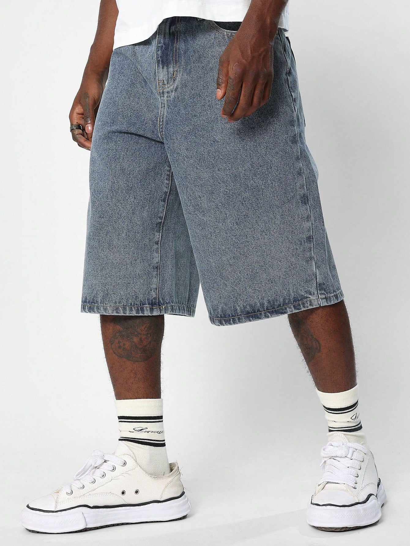 Washed Denim Jort