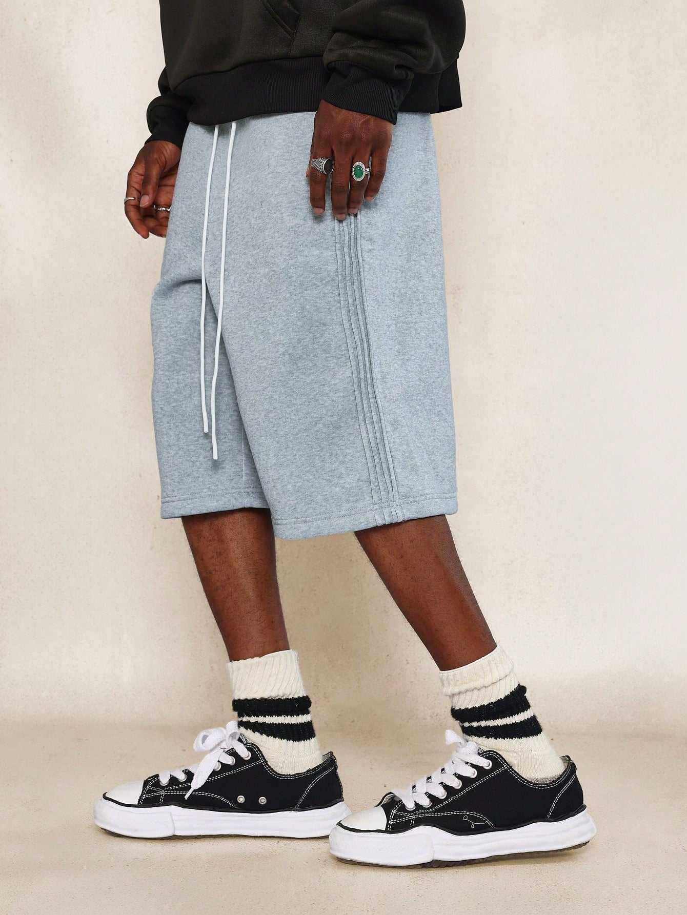 Pleated Jort With Drawcords