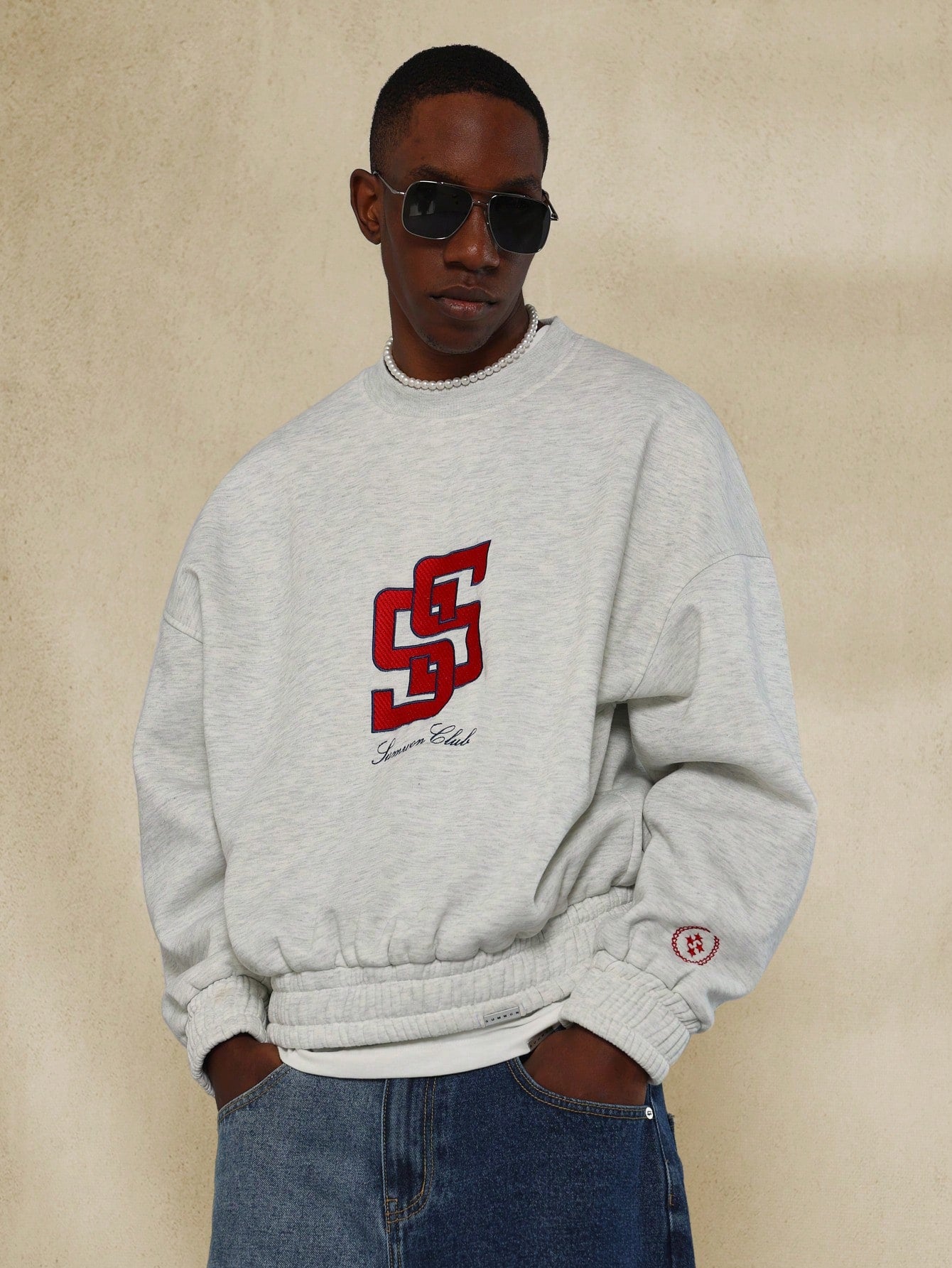 Oversized Vintage Sweatshirt With Embroidery