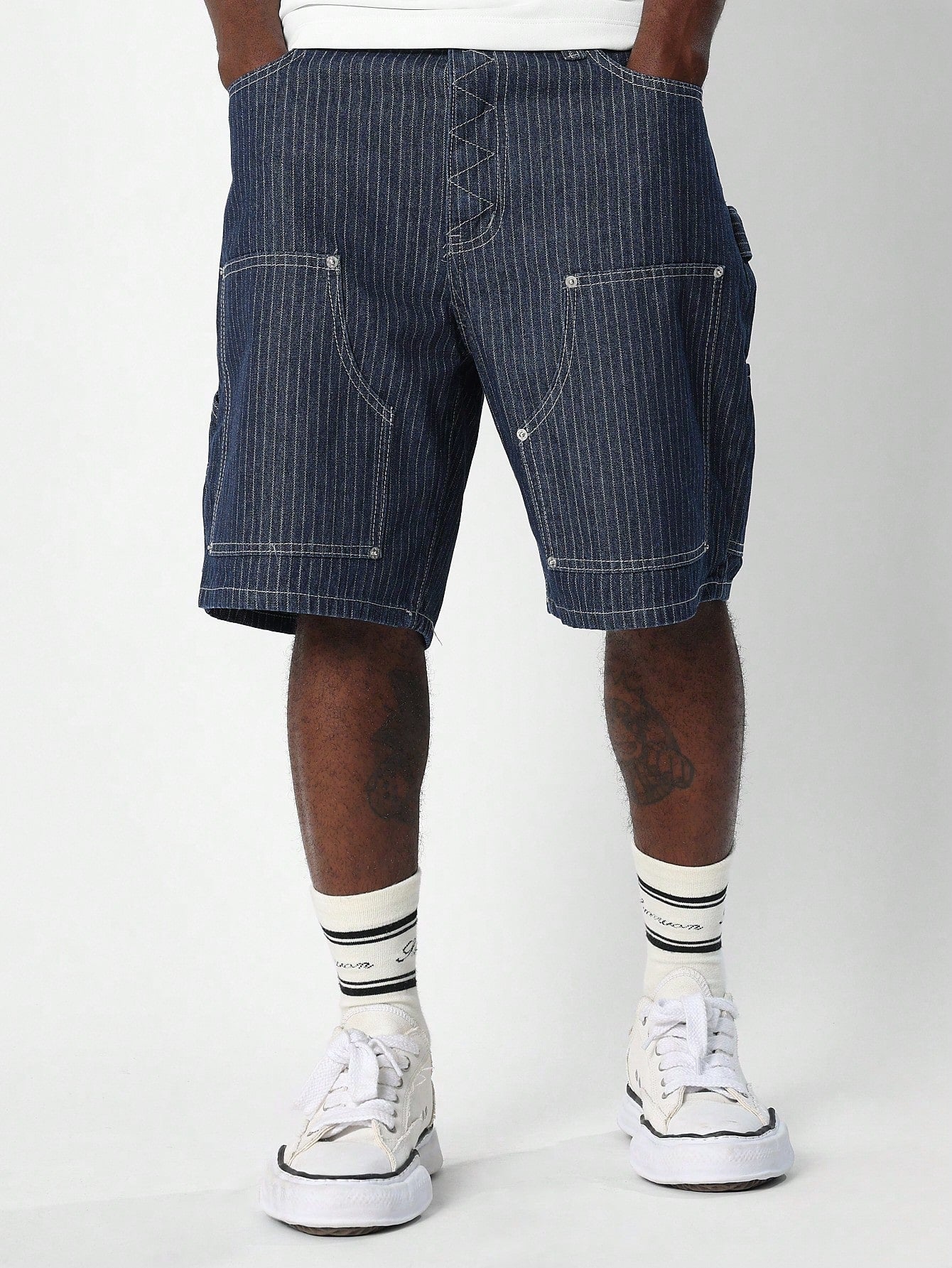 Strip Denim Carpenter Short