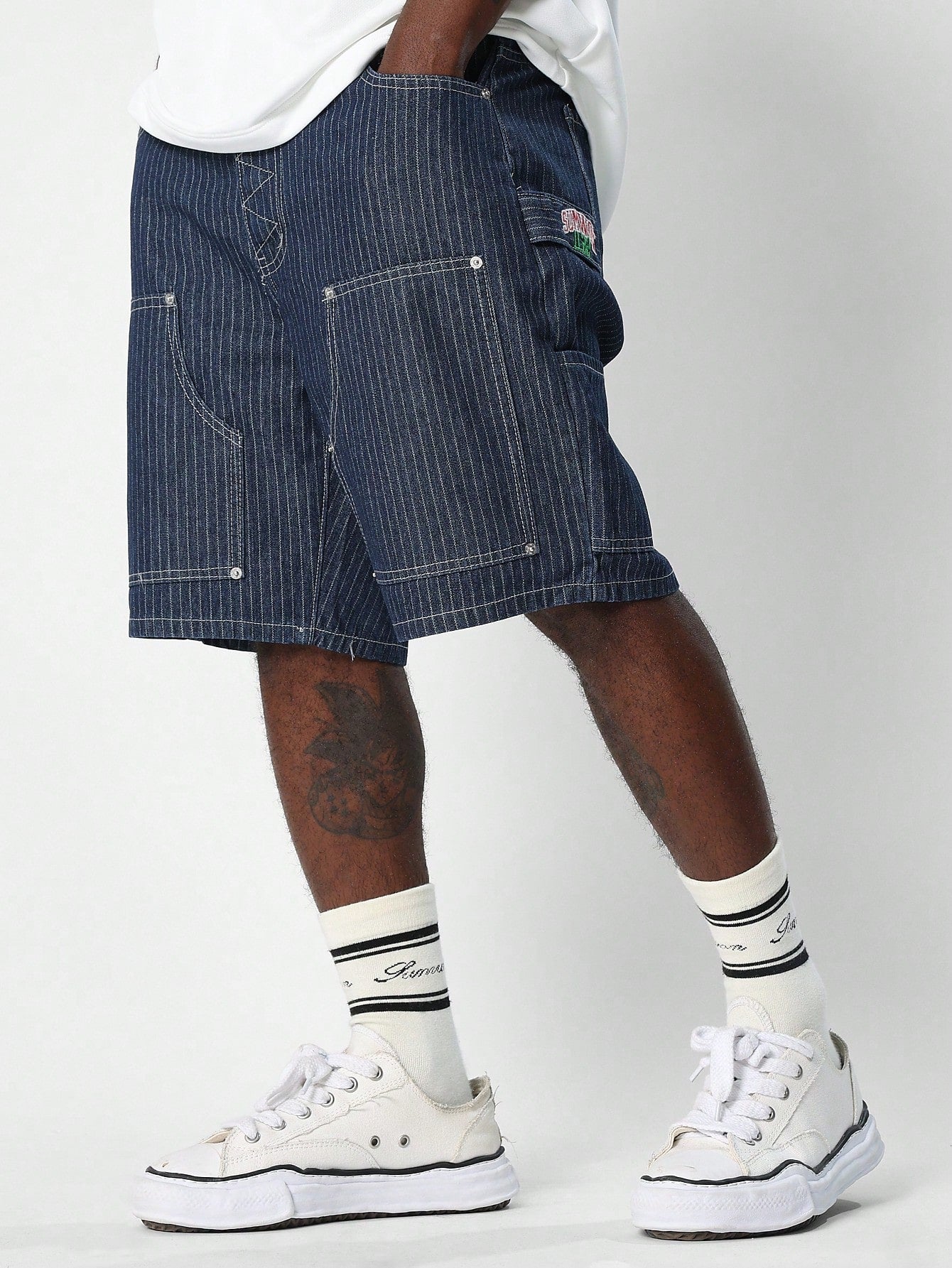 Strip Denim Carpenter Short