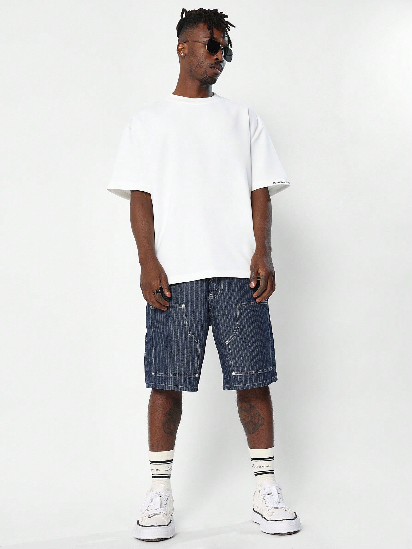 Strip Denim Carpenter Short