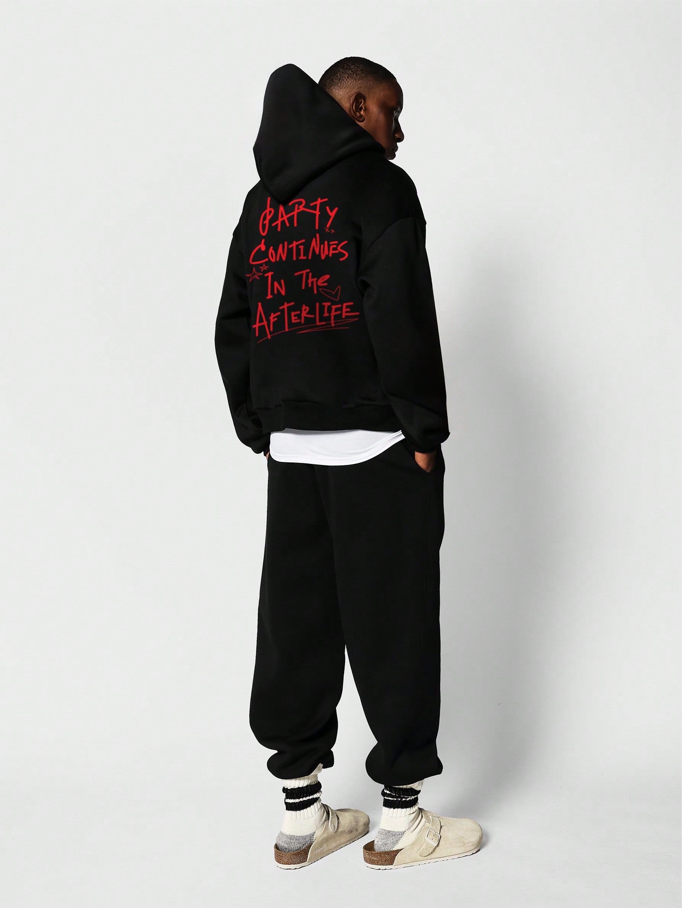 Overhead Hoodie With Text Graphic Print Halloween