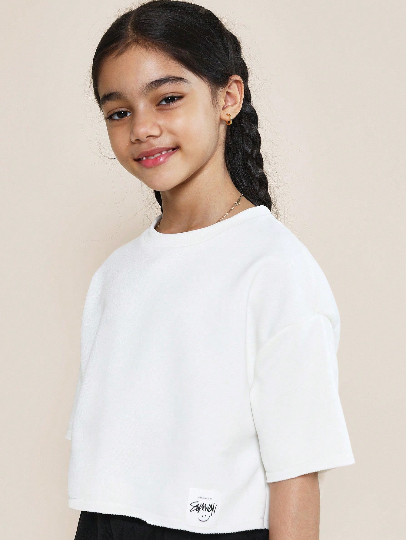 Tween Girls Crop Fit Essential Tee