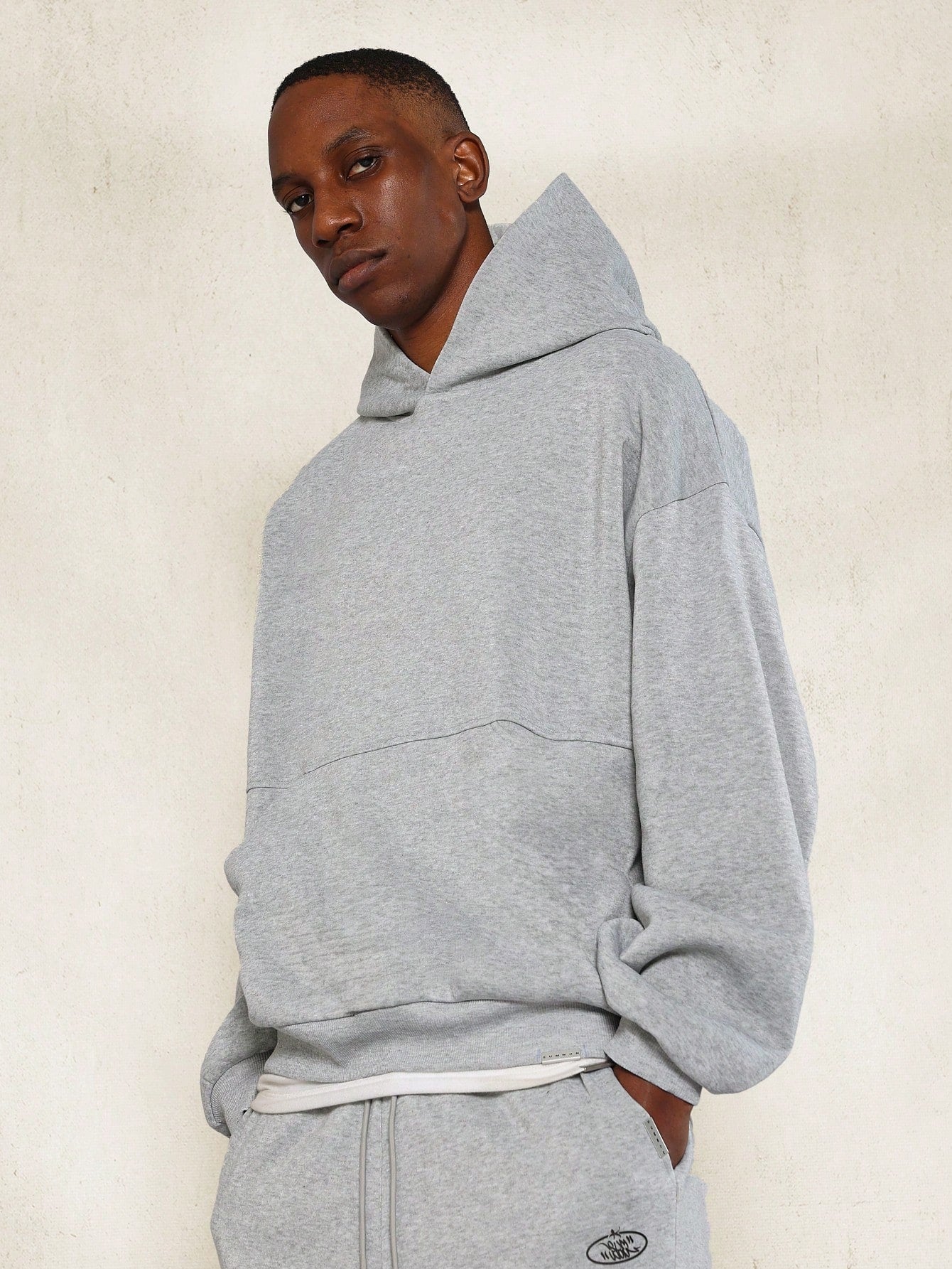 Overhead Hoodie With Kangaroo Pocket And Drop Crotch Jogger 2 Piece Set