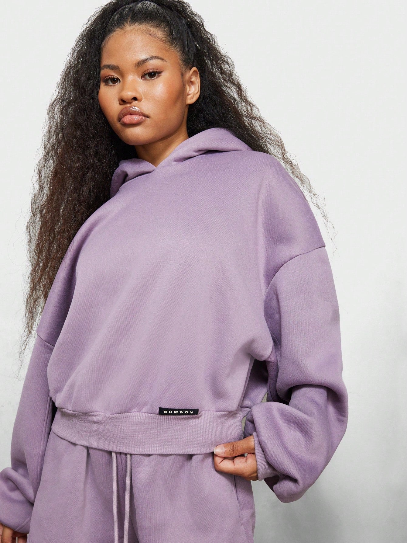 SUMWON WOMEN Overhead Cropped Hoodie