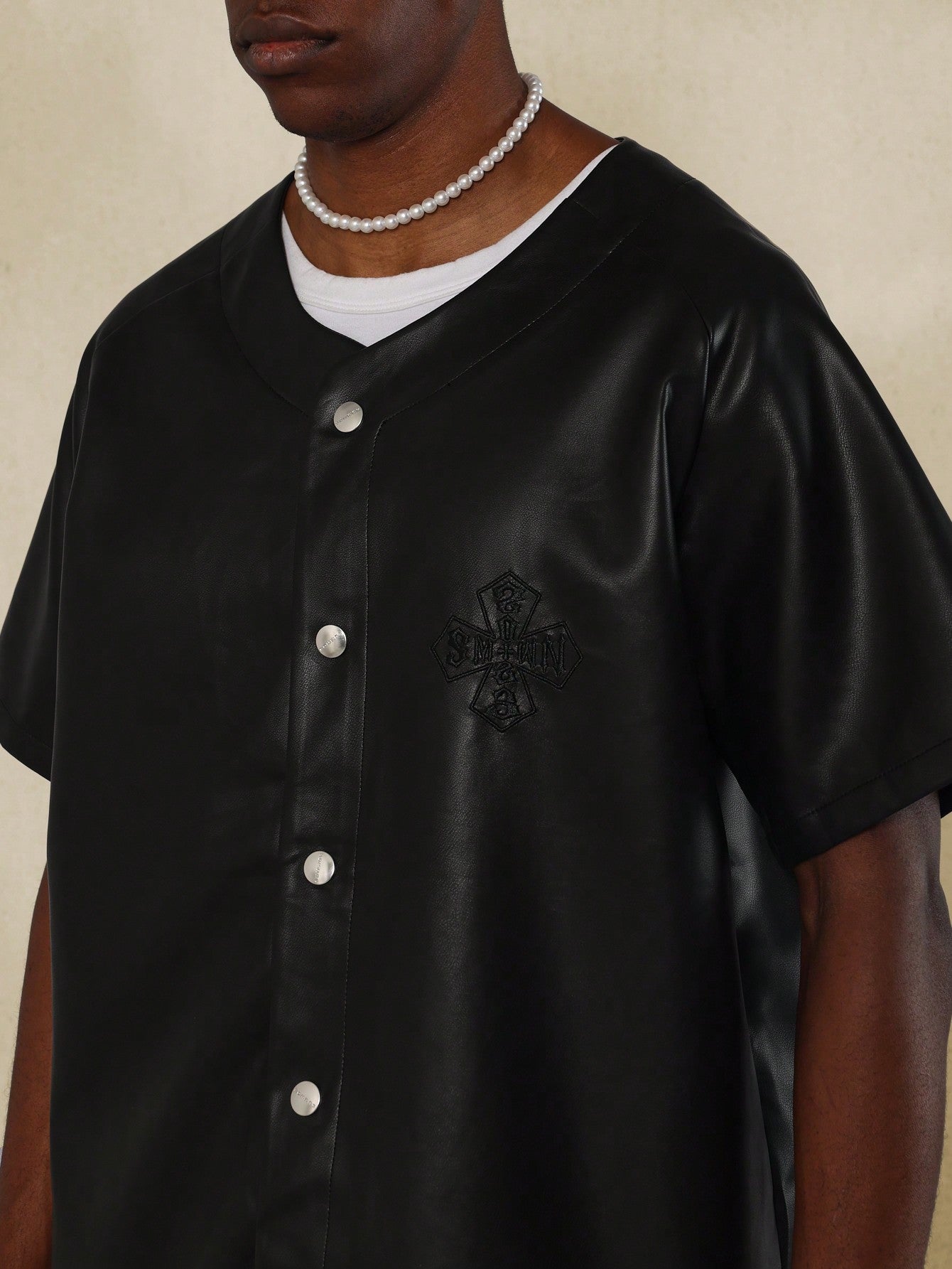 PU Baller Shirt With Embroidery Print & PU Branded Label