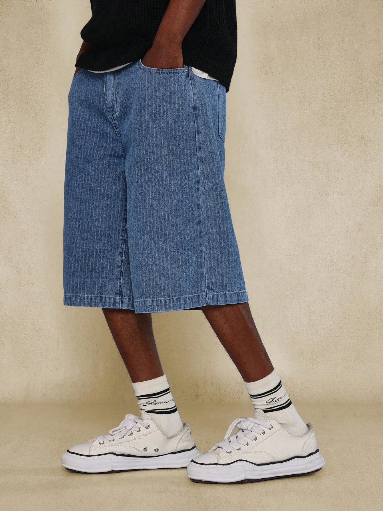 Denim Stripe Jort