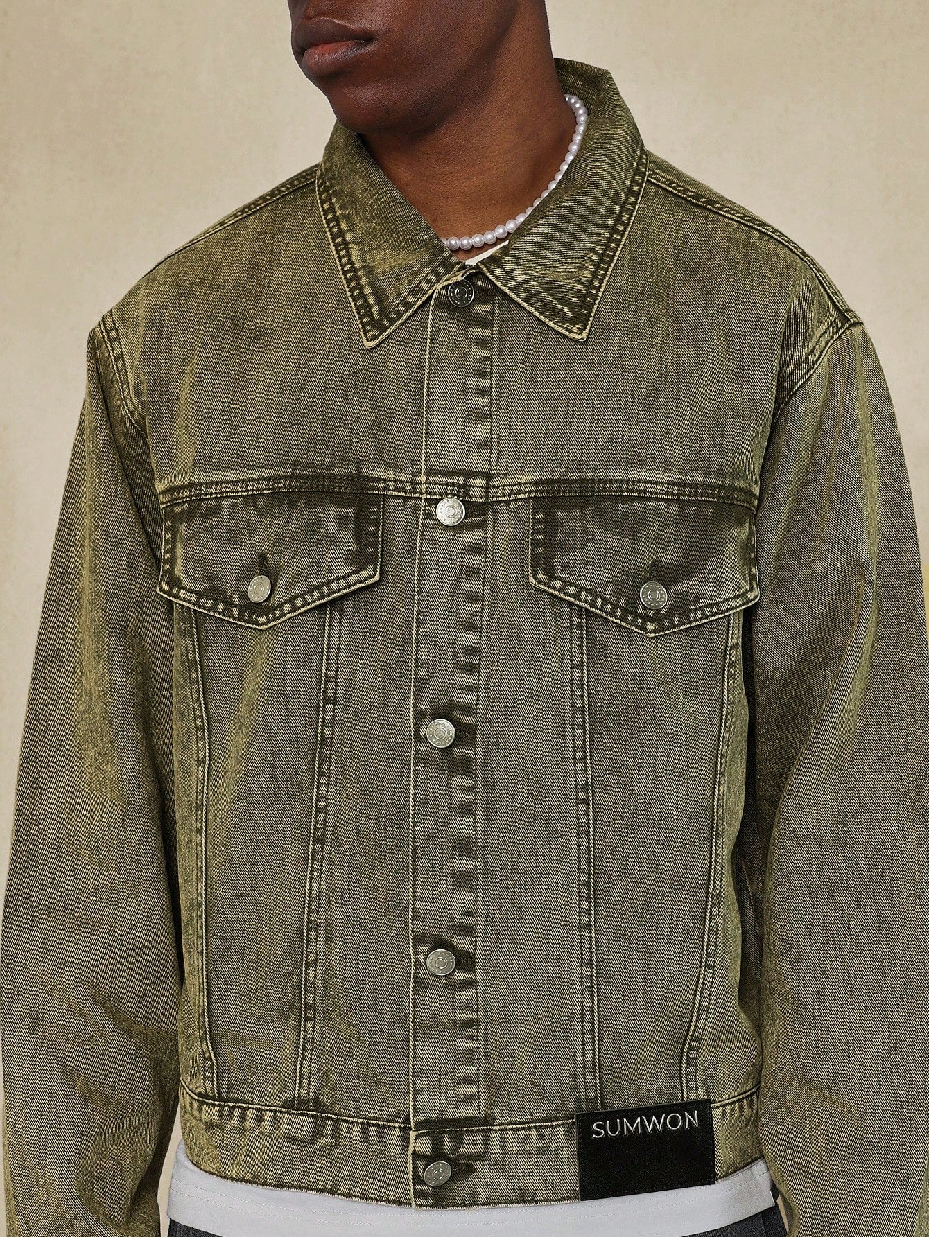 Washed Cropped Trucker Jacket