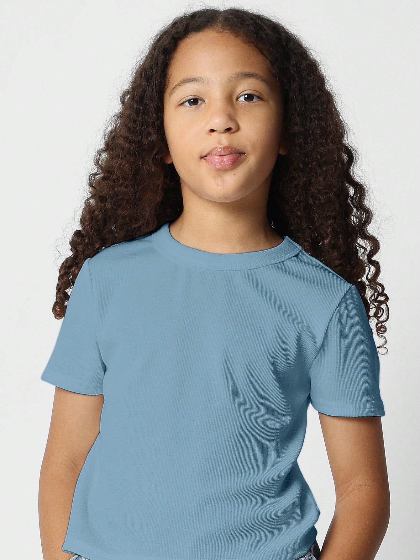 Tween Girls Regular Fit Ribbed Tee