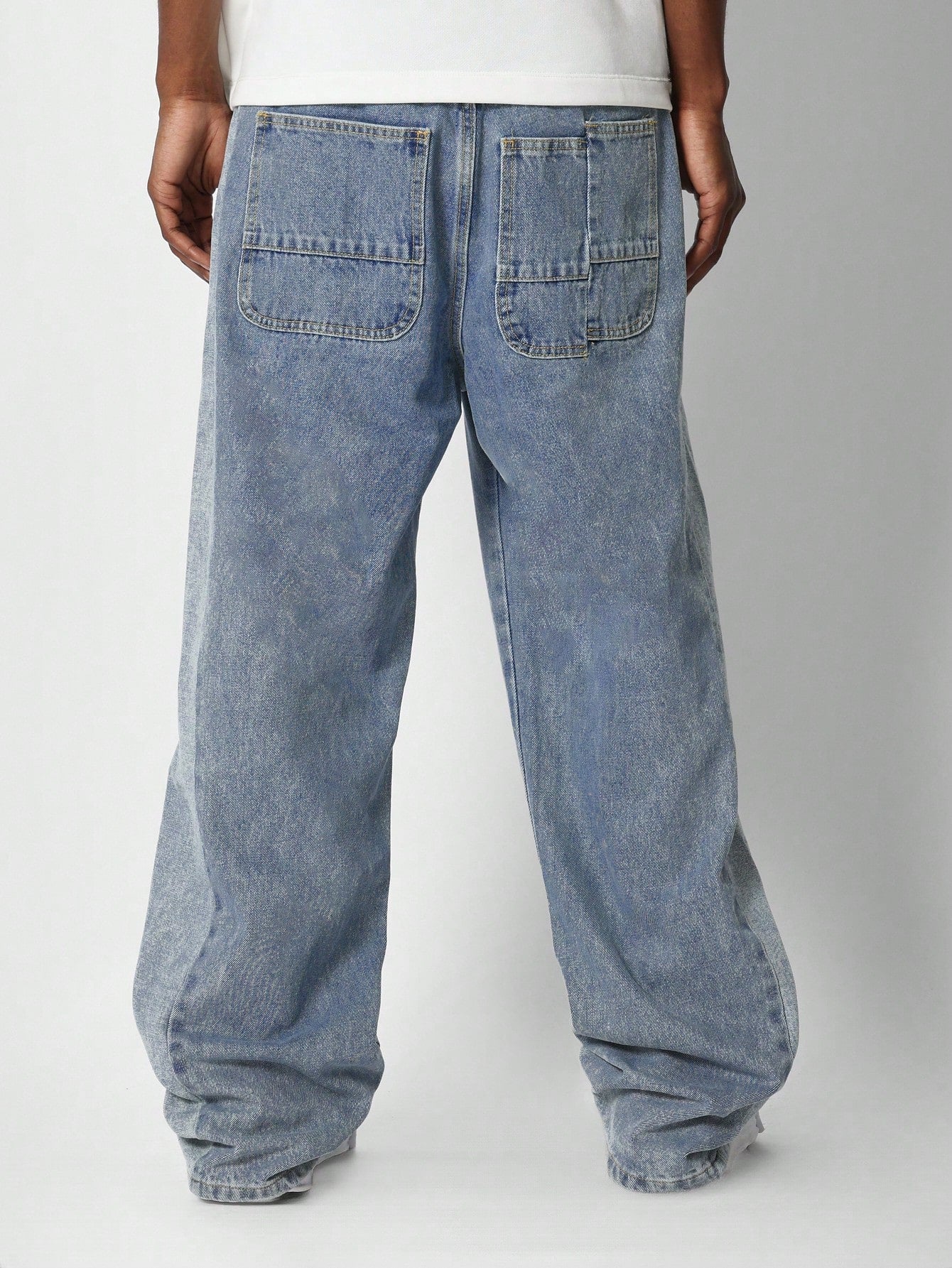 Super Oversized Fit Raw Edge Side Panel Jean