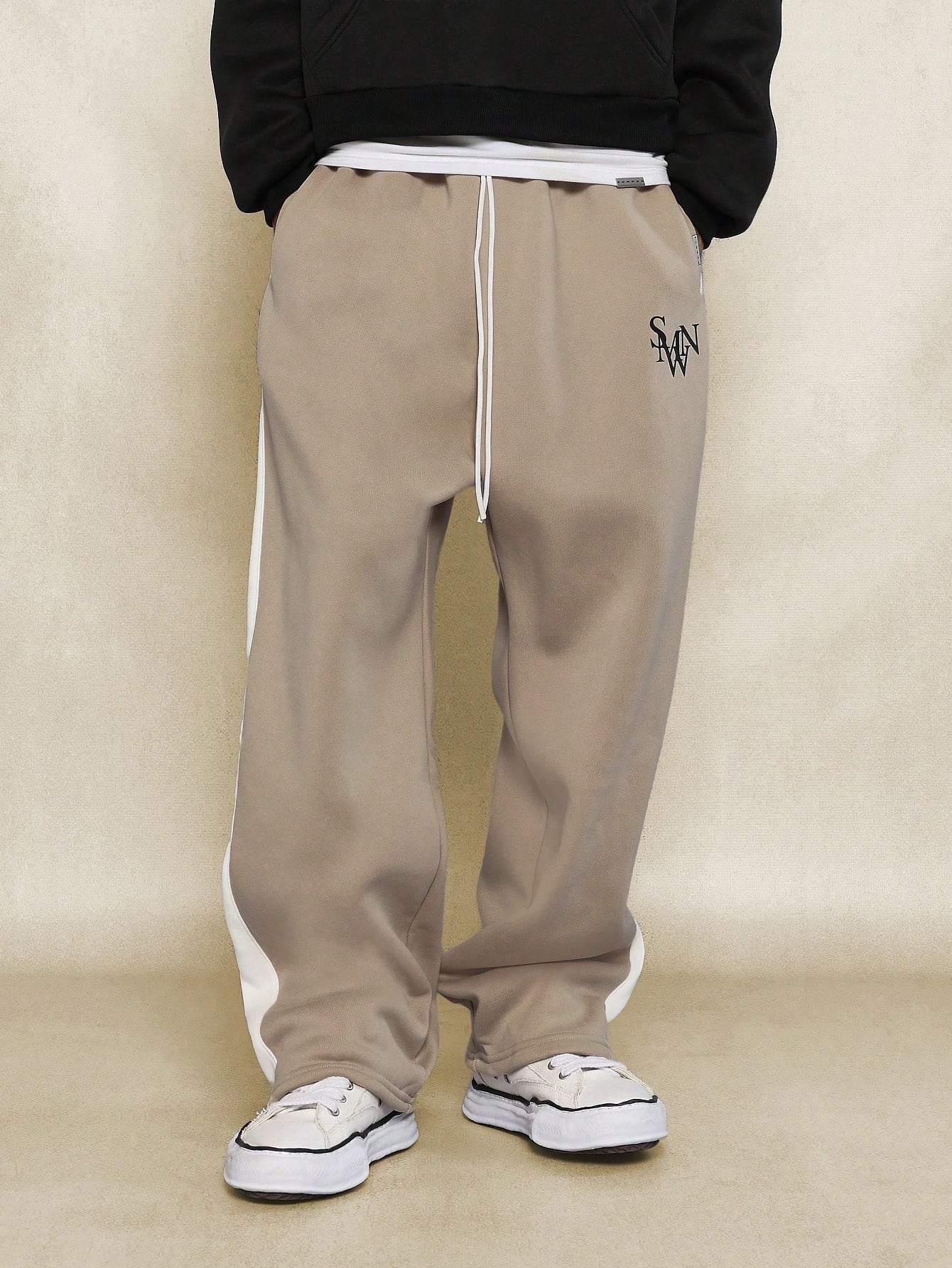 Drop Crotch Jogger With Contrast Side Panel