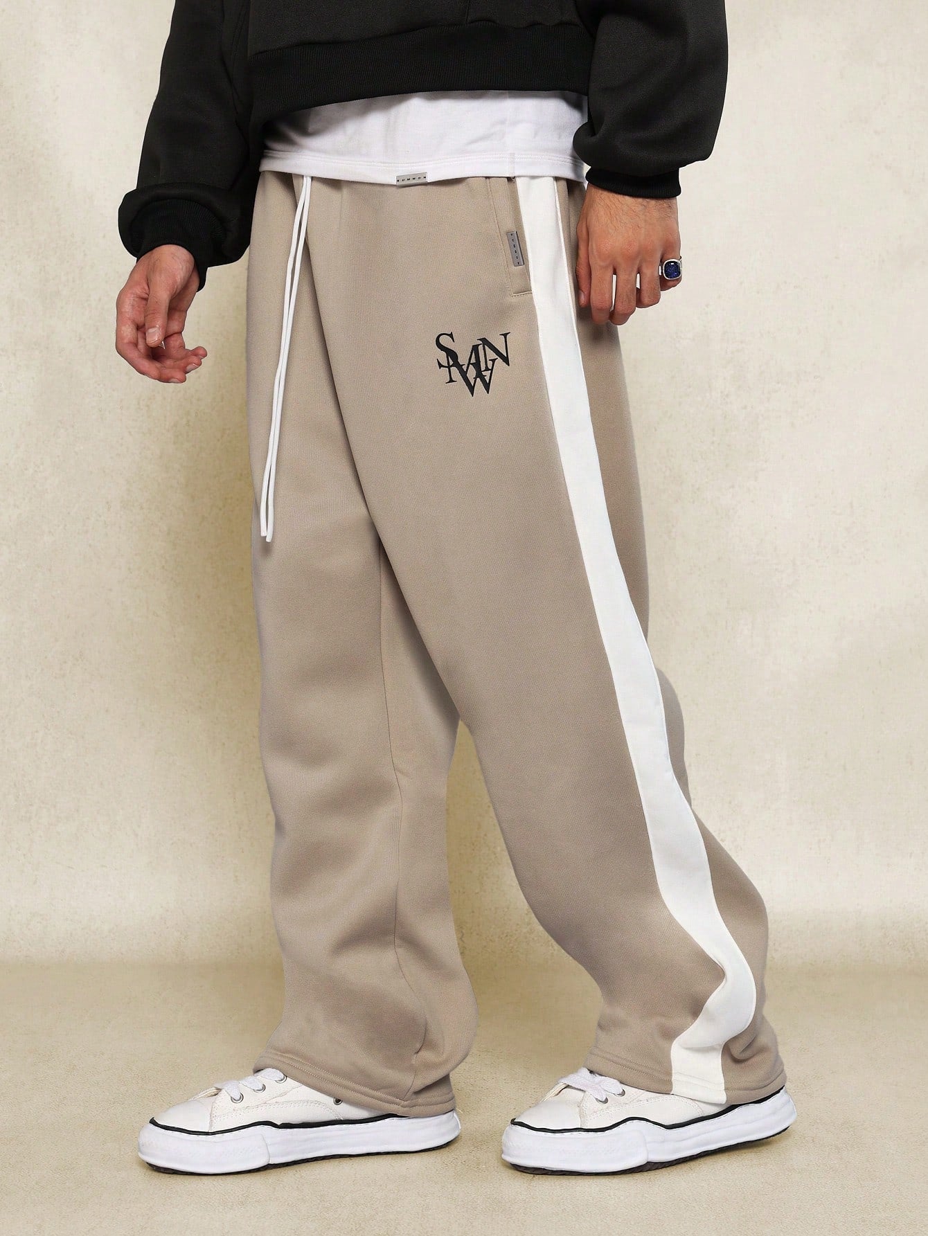 Drop Crotch Jogger With Contrast Side Panel