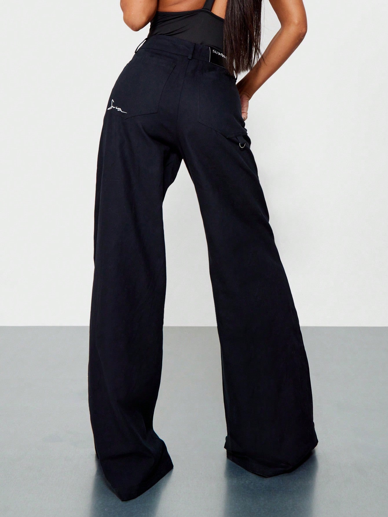 SUMWON WOMEN Wide Leg Pant With Press Studs Details