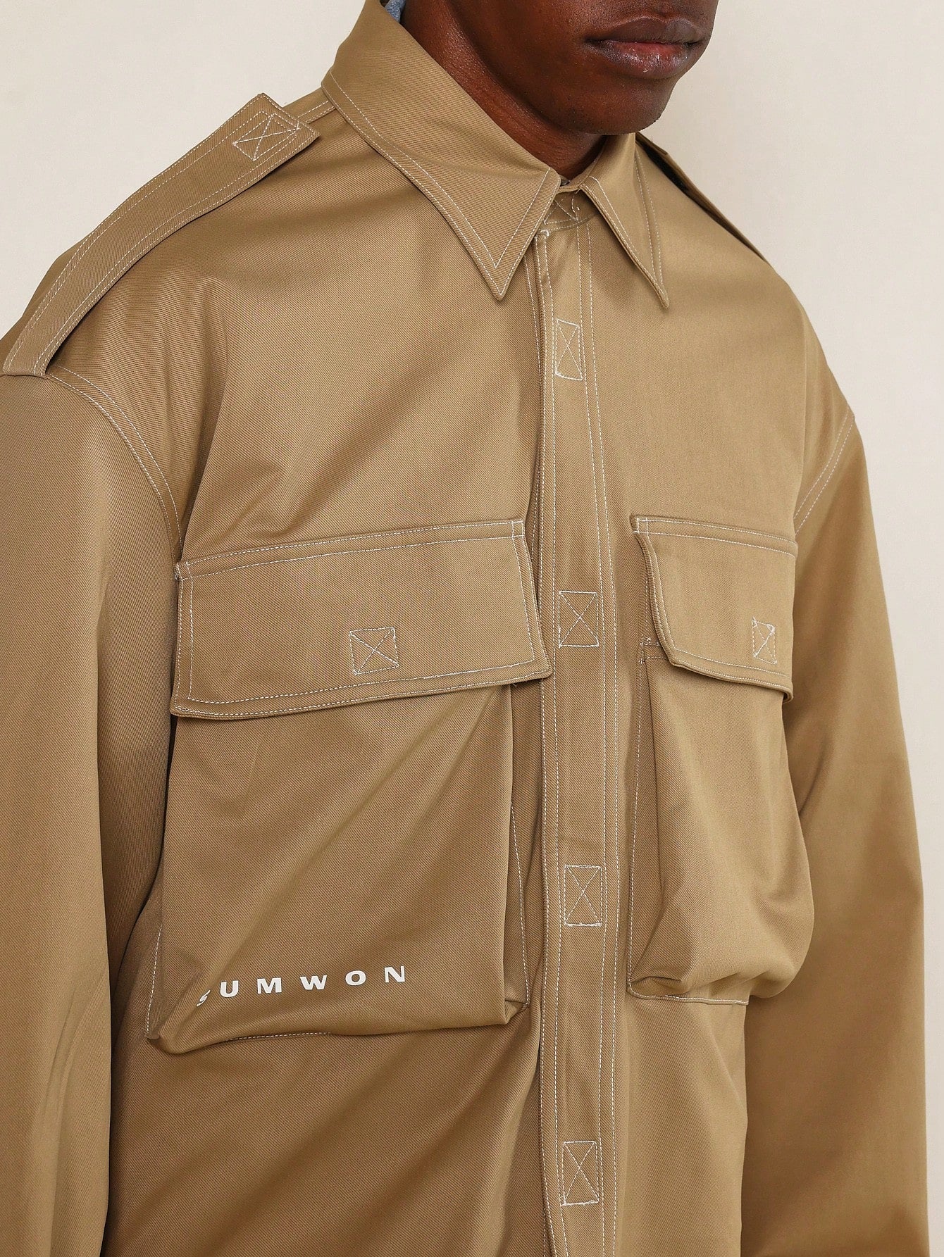 Oversized Utility Jacket With Shoulder Tab Detail