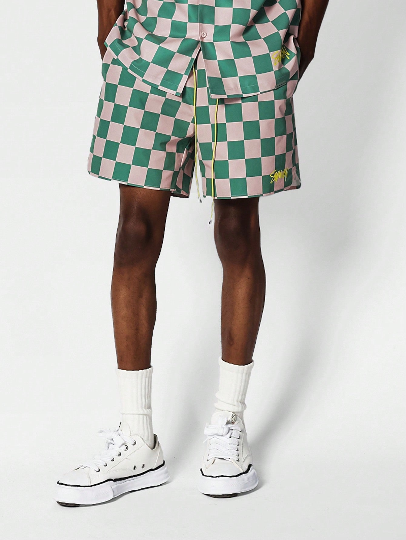 Nylon Checkerboard  Swim Short