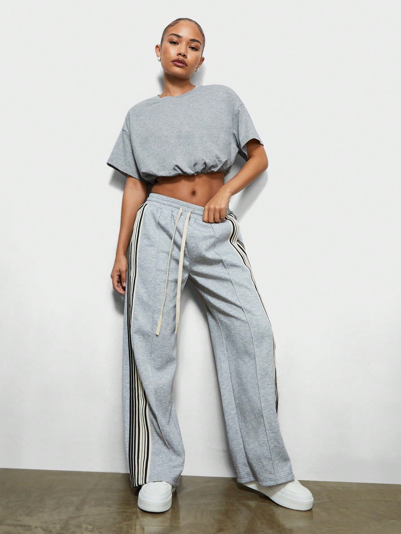 SUMWON WOMEN Bubble Hem Crop Tee