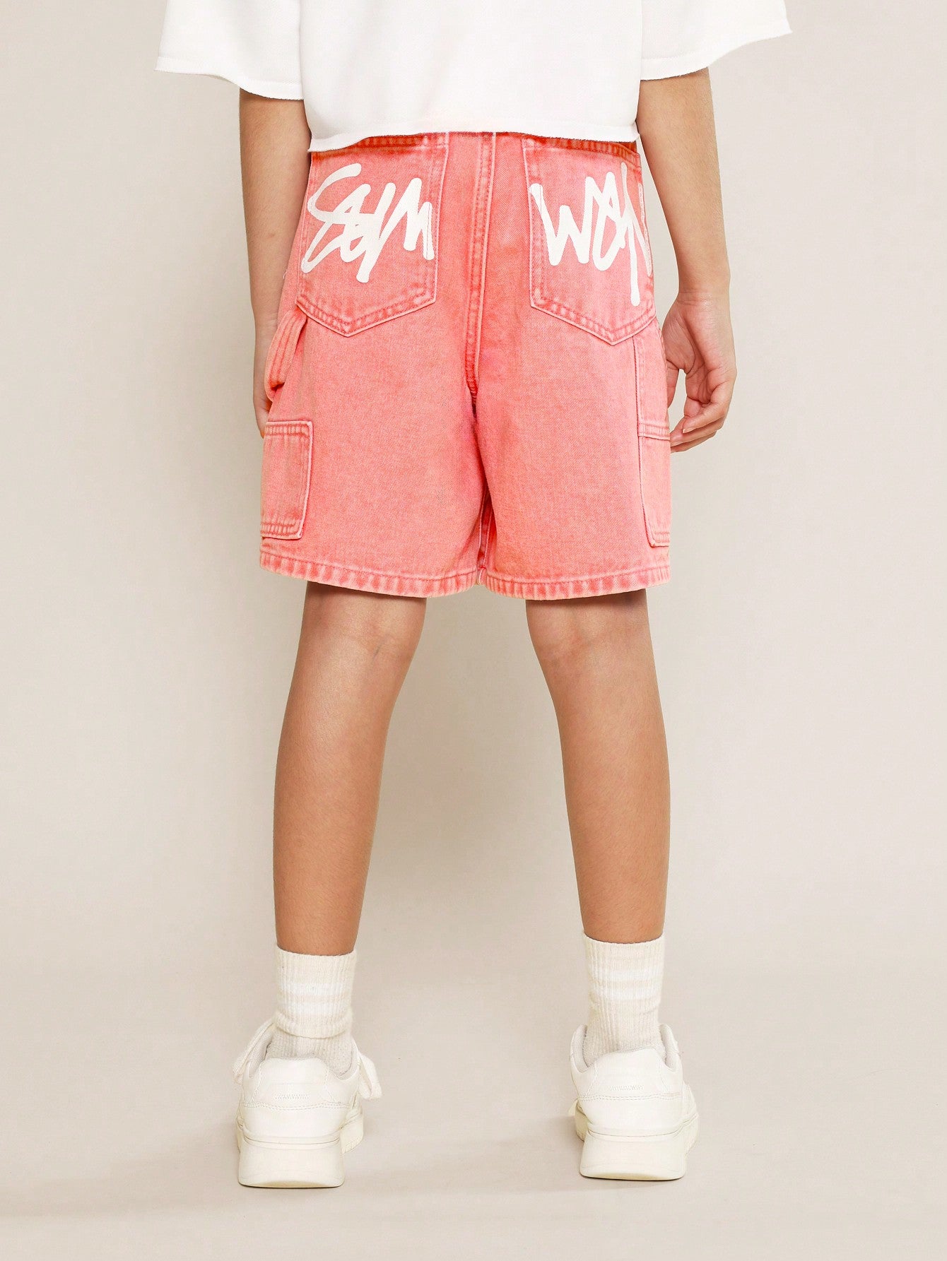 Tween Girls Washed Denim Carpenter Short