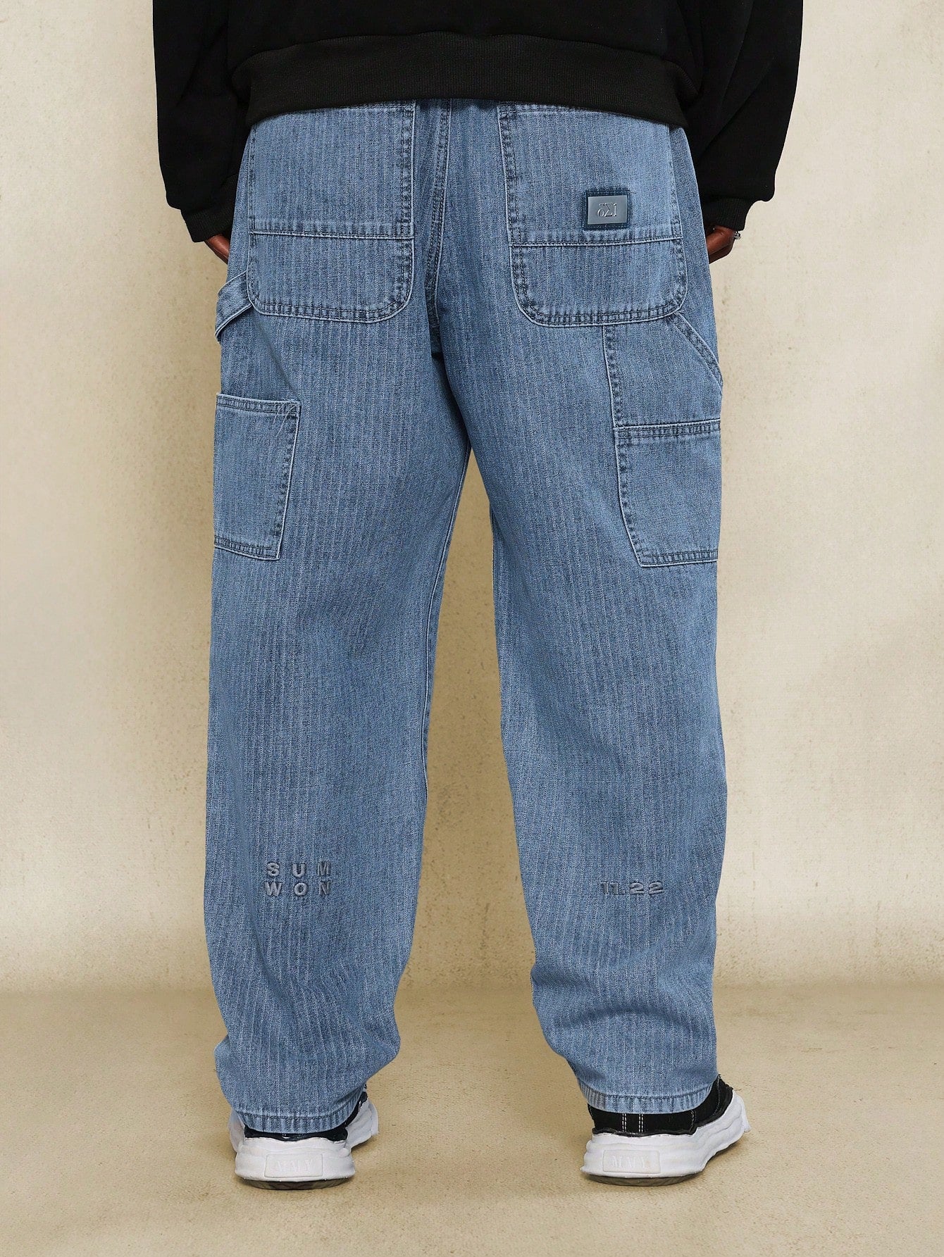 Straight Fit Stripe Denim Carpenter Jean