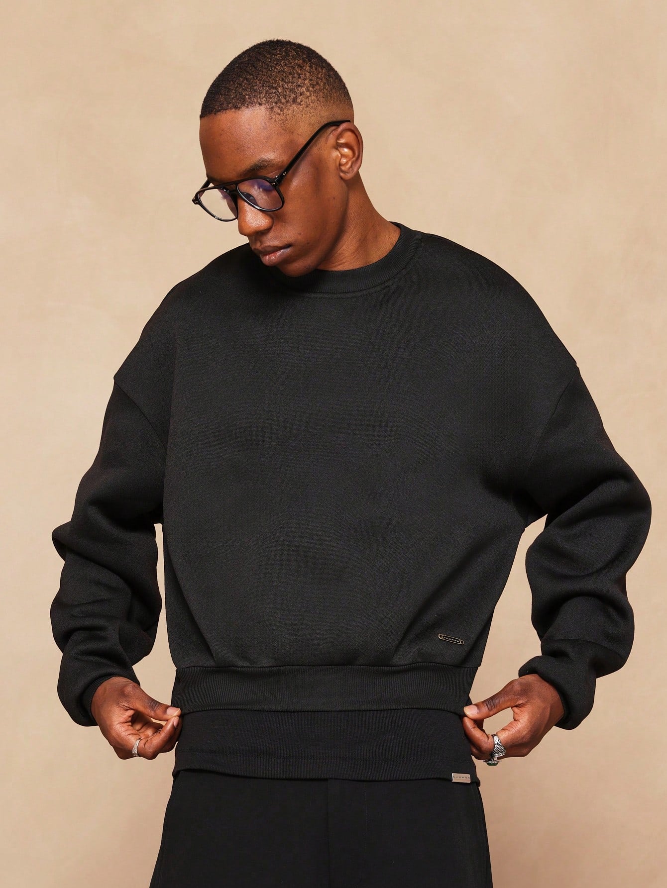 Crop Fit Crew Neck Heavyweight Essential Sweatshirt