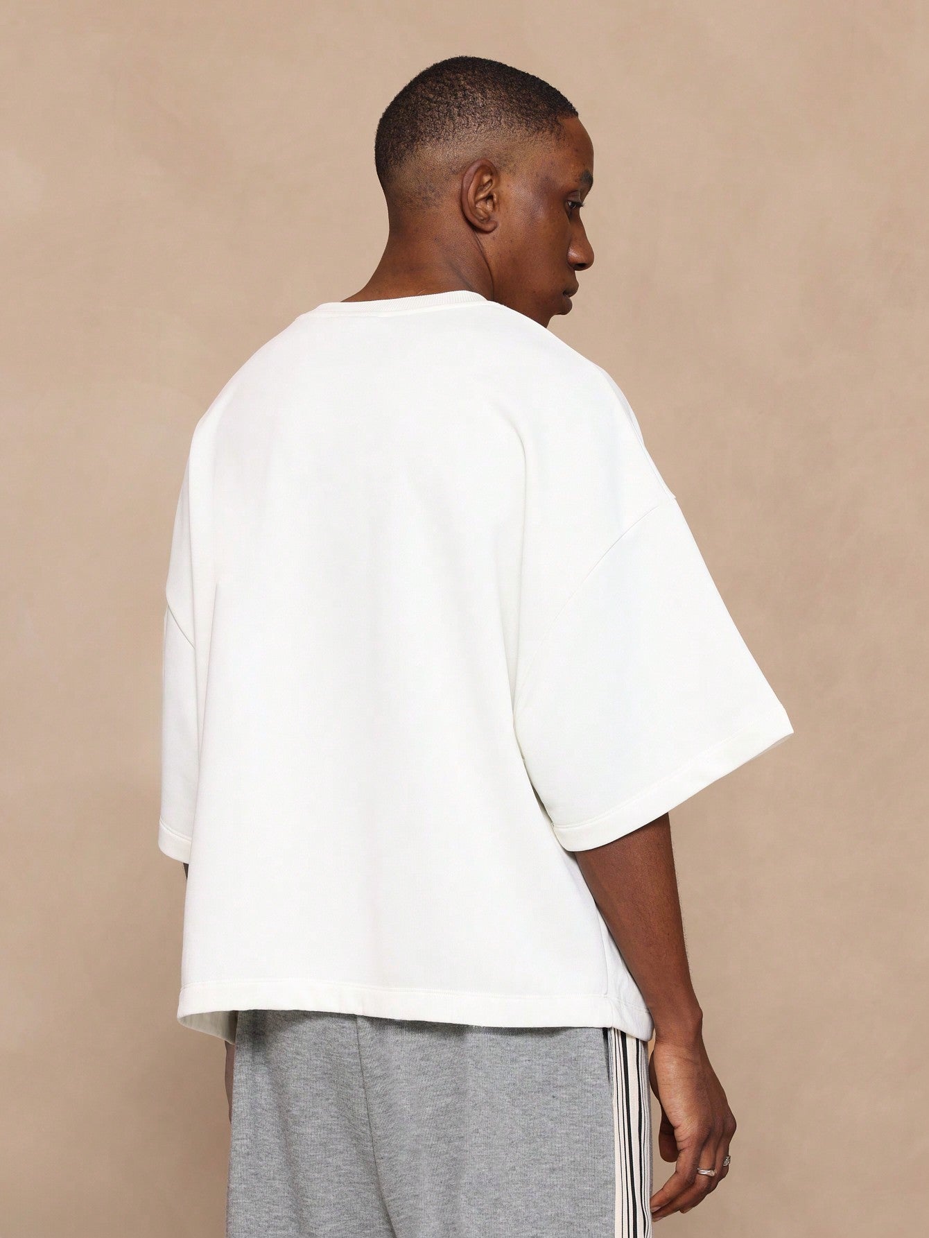 Oversized Fit Three Quarter Sleeve Essential Tee