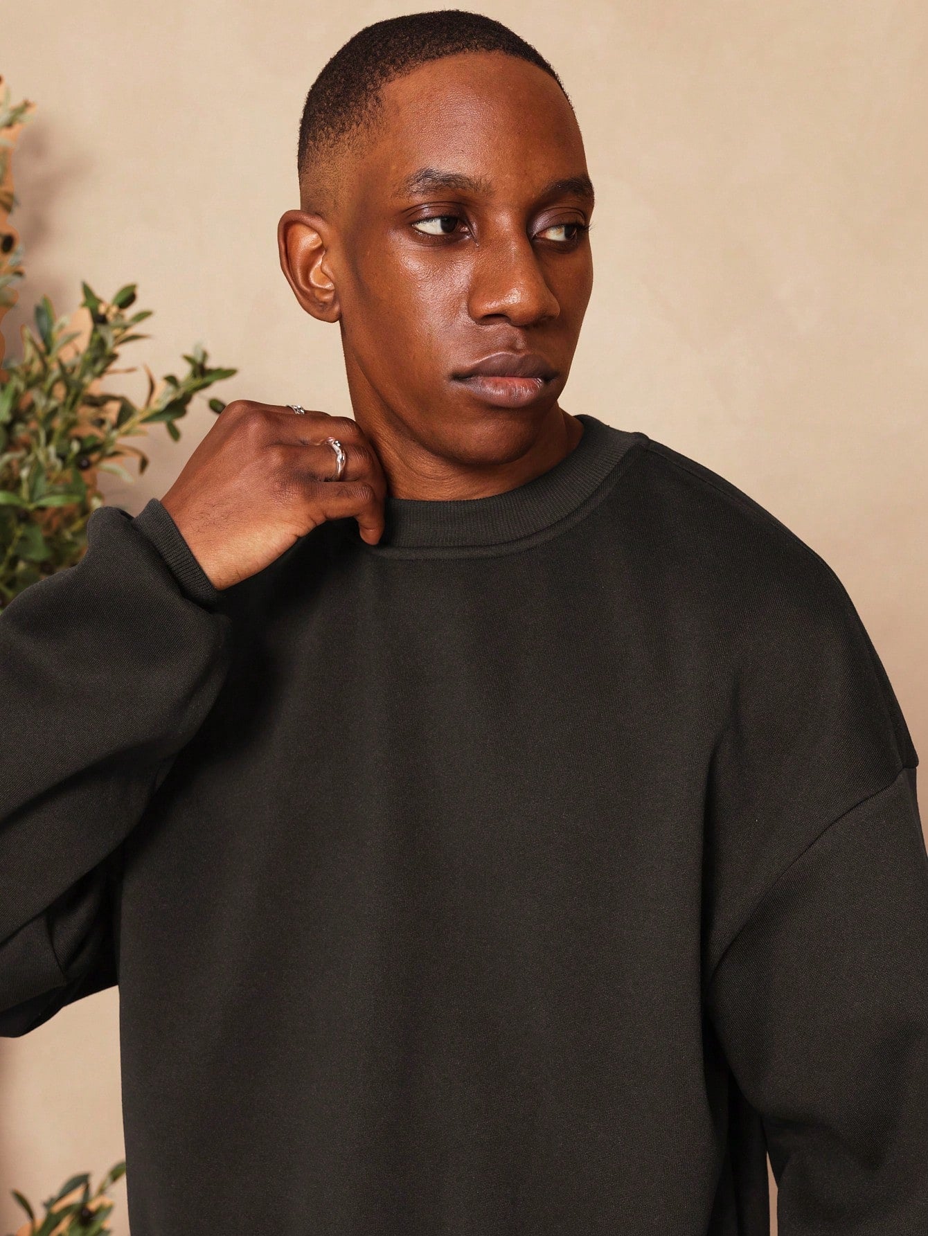 Crop Fit Crew Neck Heavyweight Essential Sweatshirt