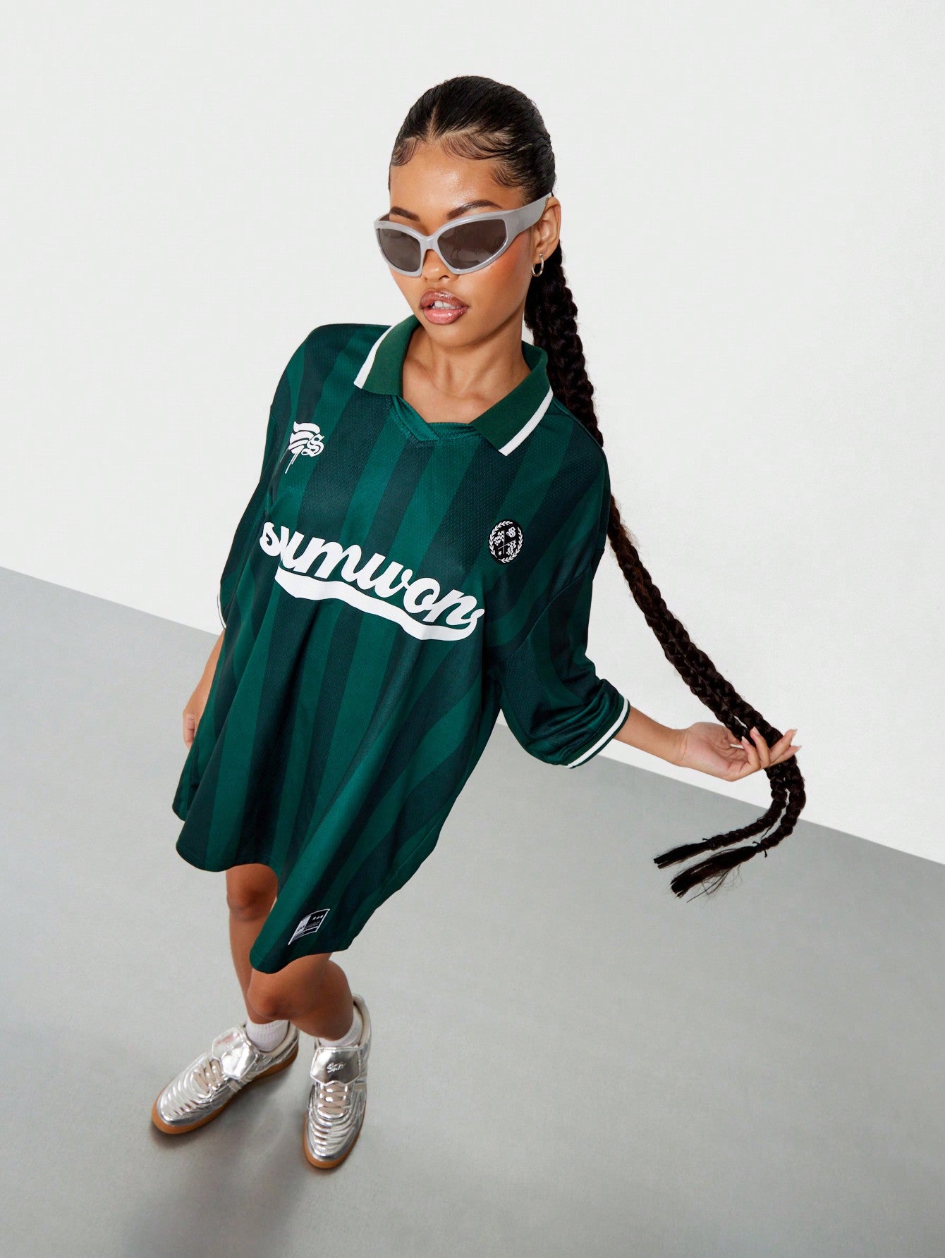 SUMWON WOMEN Oversized Baller Graphic T-Shirt Dress