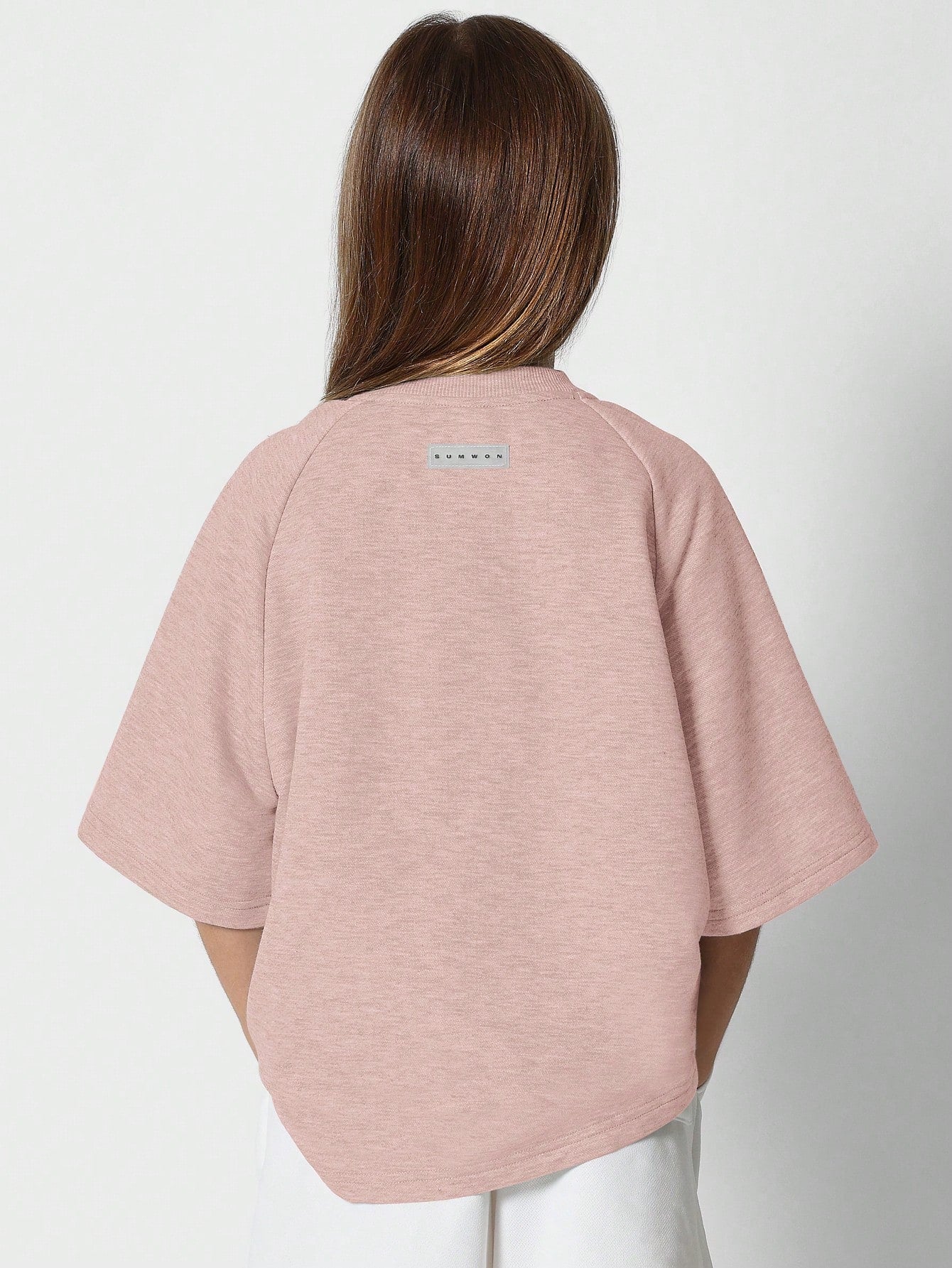 Tween Girls Oversized Fit Raglan Tee With Embroidery Print