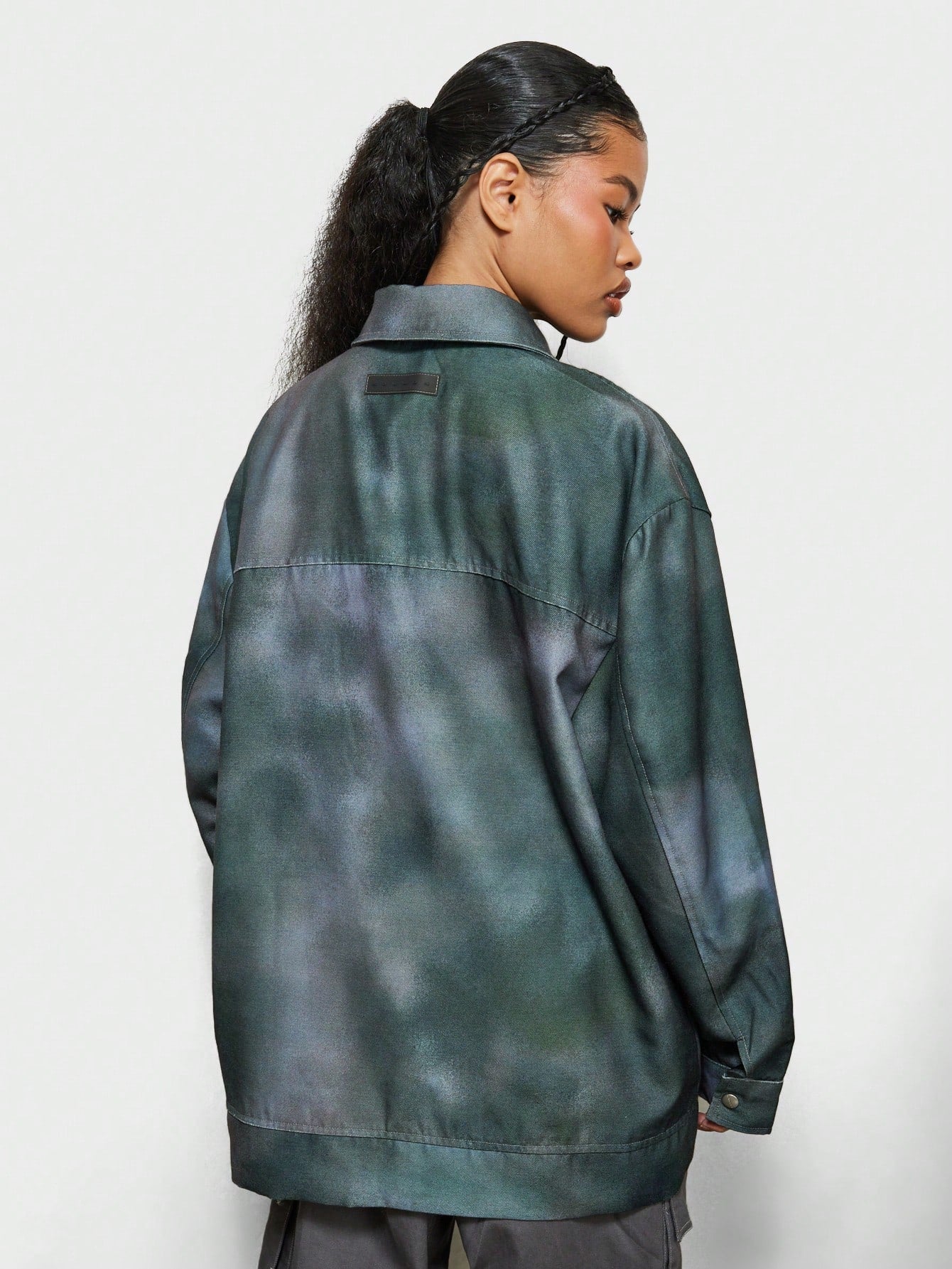 SUMWON WOMEN Oversized All Over Printed Twill Utility Jacket