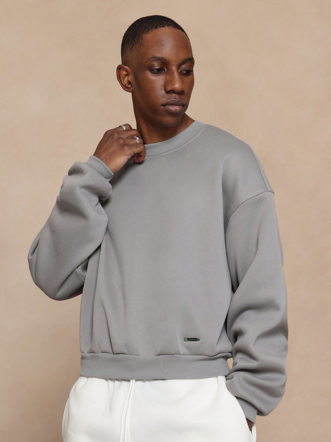 Crop Fit Crew Neck Heavyweight Essential Sweatshirt