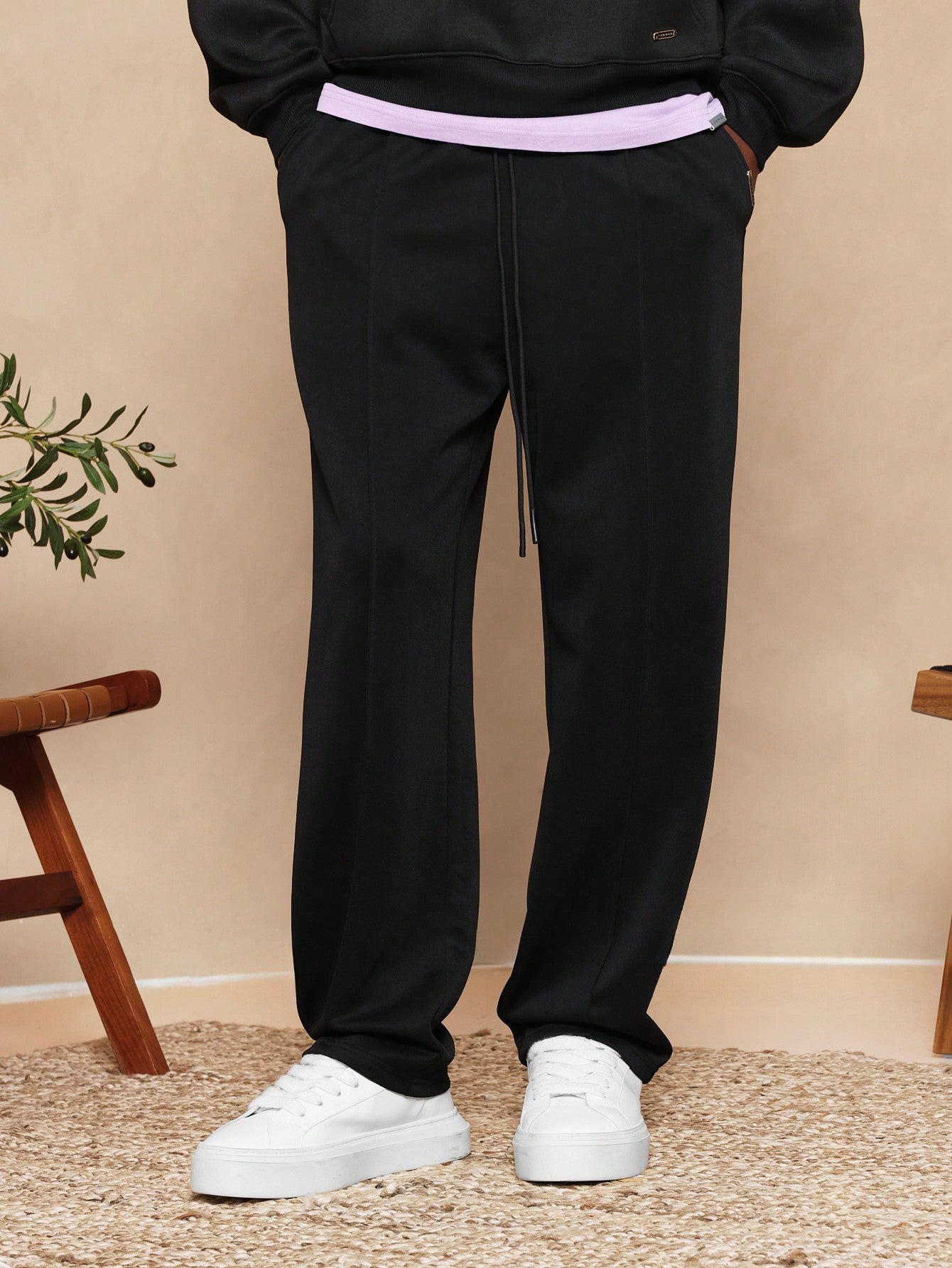 Straight Fit Essential Jogger With Pintuck Detail