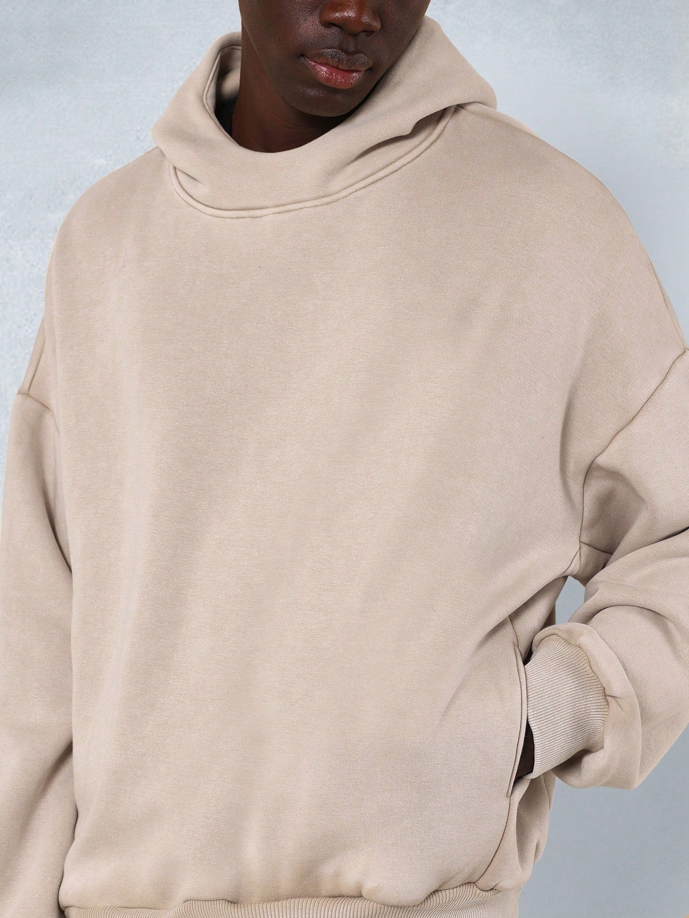 Overhead Washed Mock Neck Hoodie